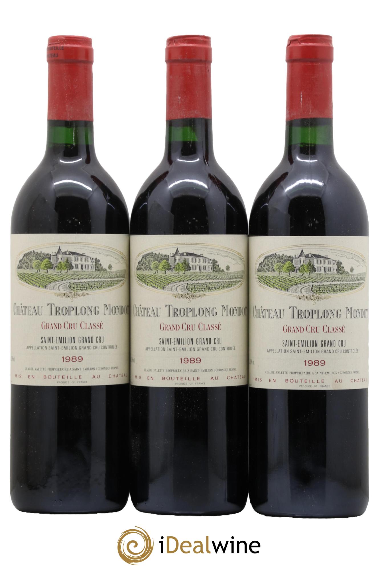 Château Troplong Mondot 1er Grand Cru Classé B 1989 - Posten von 3 Flaschen - 0