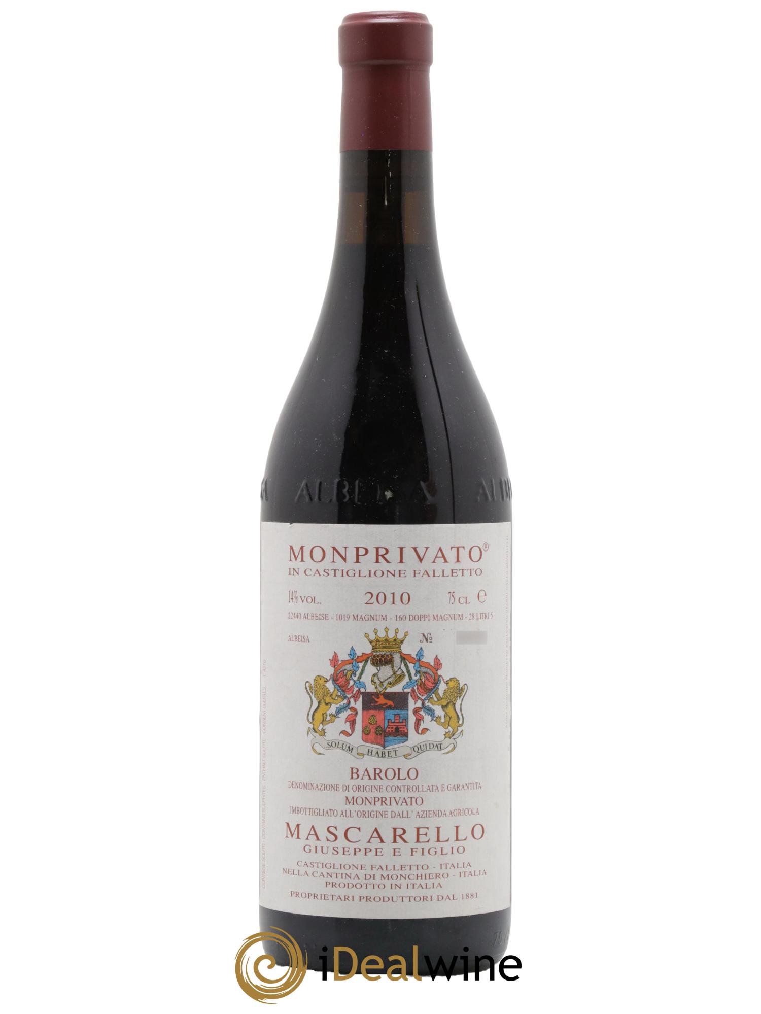 Barolo DOCG Monprivato Giuseppe Mascarello 2010 - Lot de 1 bouteille - 0