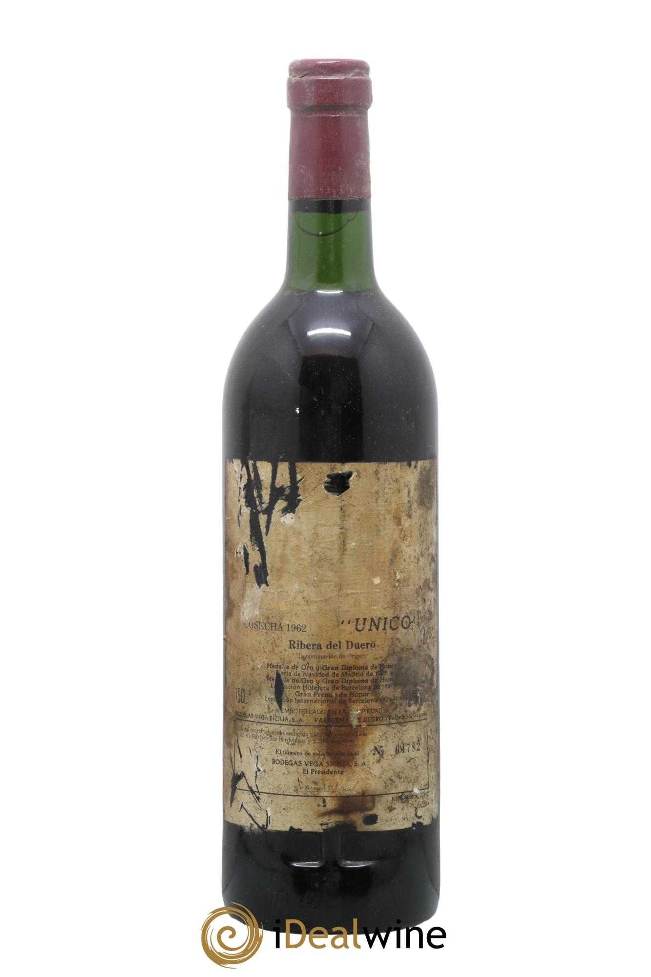 Ribera Del Duero DO Vega Sicilia Unico Famille Alvarez 1962 - Posten von 1 Flasche - 0