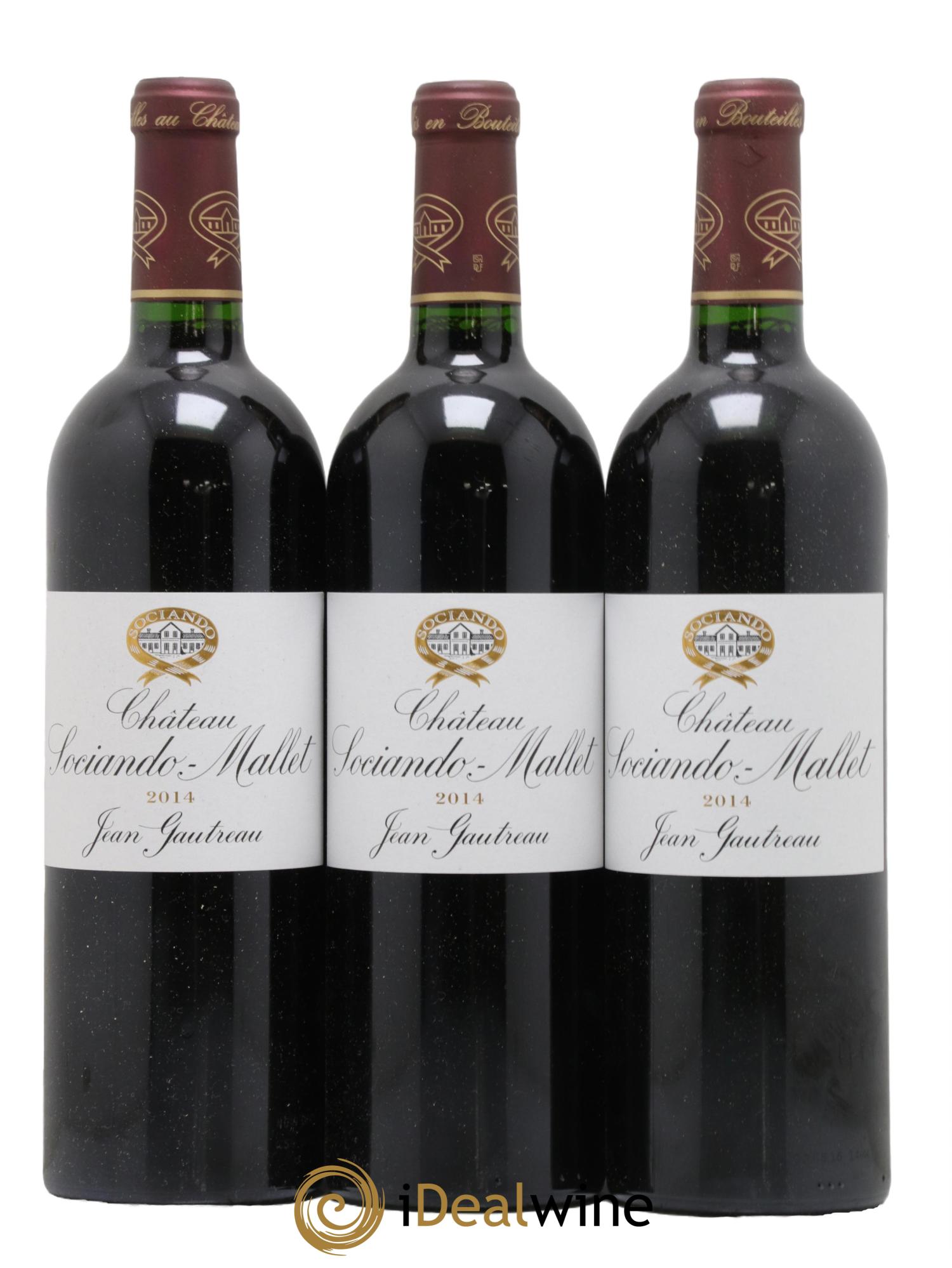 Château Sociando Mallet  2014 - Lotto di 3 bottiglie - 0