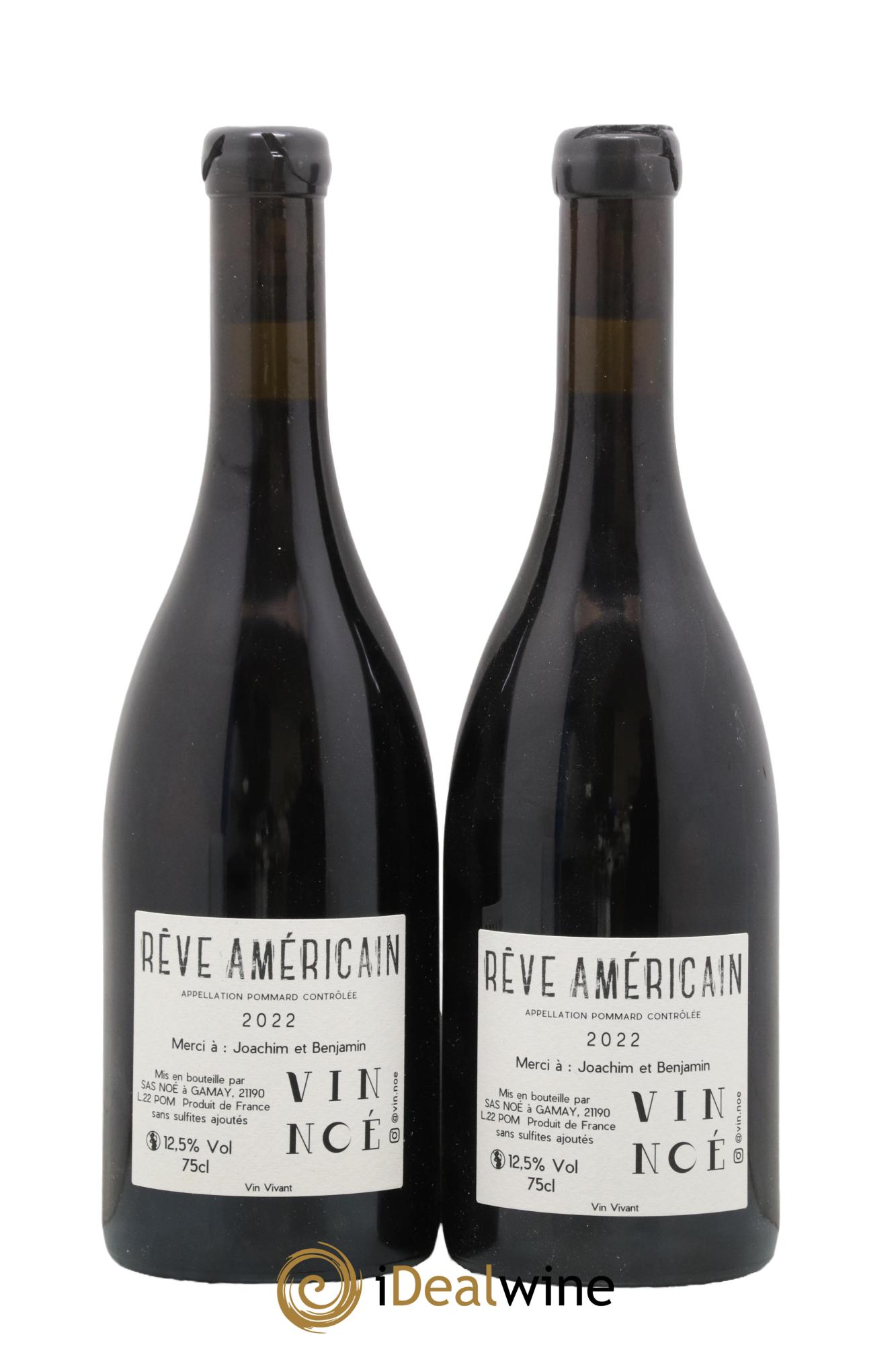 Pommard Rêve Américain Vin Noé 2022 - Lot de 2 bouteilles - 1