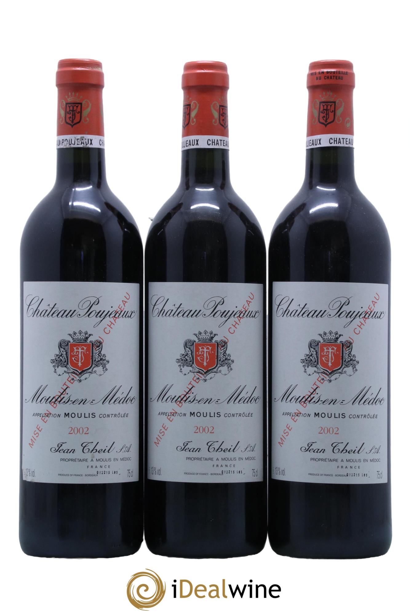 Château Poujeaux  2002 - Posten von 12 Flaschen - 2