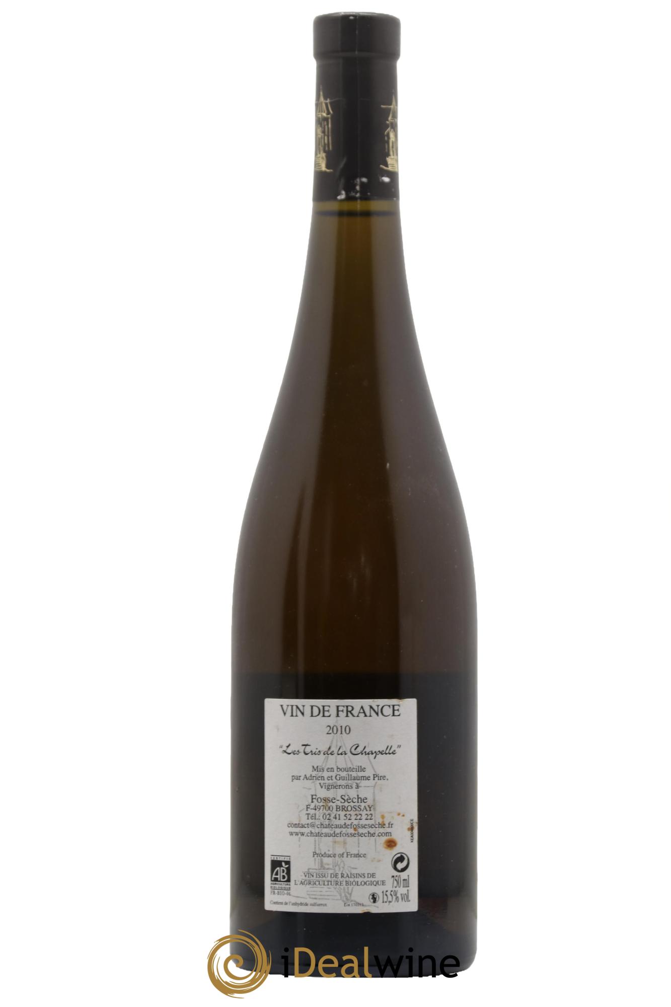 Vin de France Les Tris de la Chapellle Château de Fosse-Sèche  2010 - Lotto di 1 bottiglia - 1