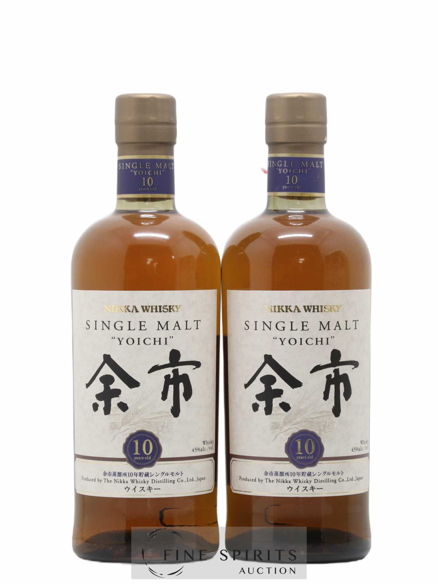 Yoichi 10 years Of. Nikka Whisky - Lot of 2 bottles - 1