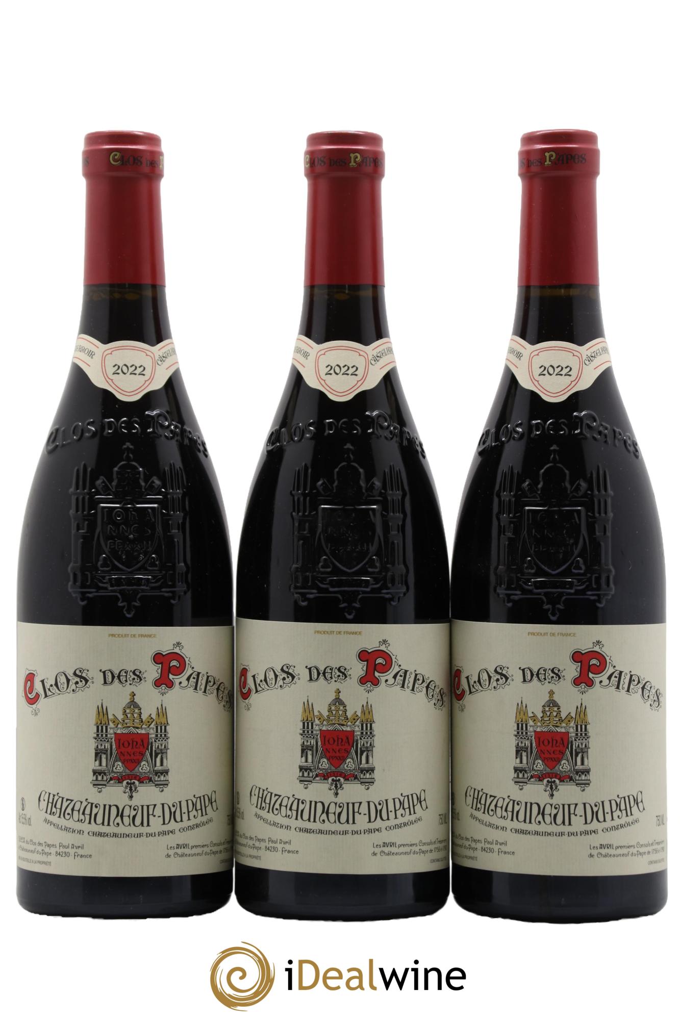 Châteauneuf-du-Pape Clos des Papes - Paul Avril 2022 - Lotto di 3 bottiglie - 0