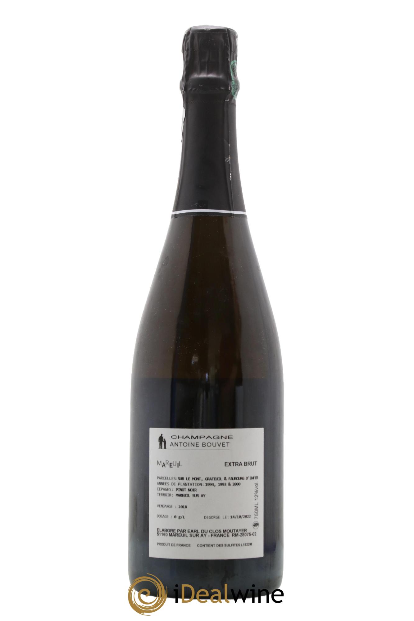 Champagne Mareuil Sur Ay Antoine Bouvet 2018 - Lot de 1 bouteille - 1