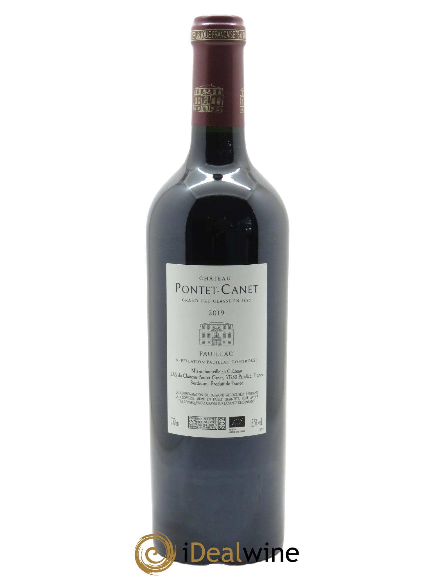 Château Pontet Canet 5ème Grand Cru Classé (Cassetta in legno a partire da 6 bt) 2019 - Lotto di 1 bottiglia - 1