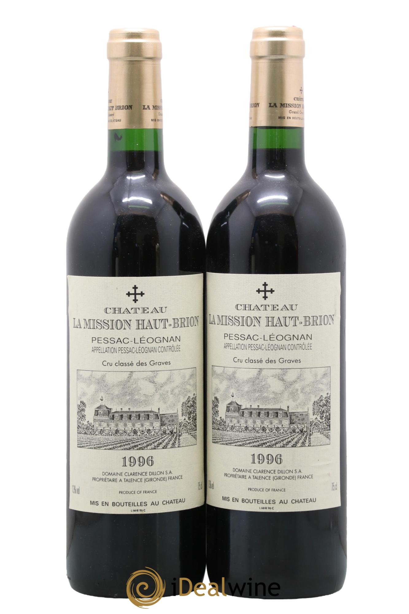 Château la Mission Haut-Brion Cru Classé de Graves 1996 - Lotto di 2 bottiglie - 0