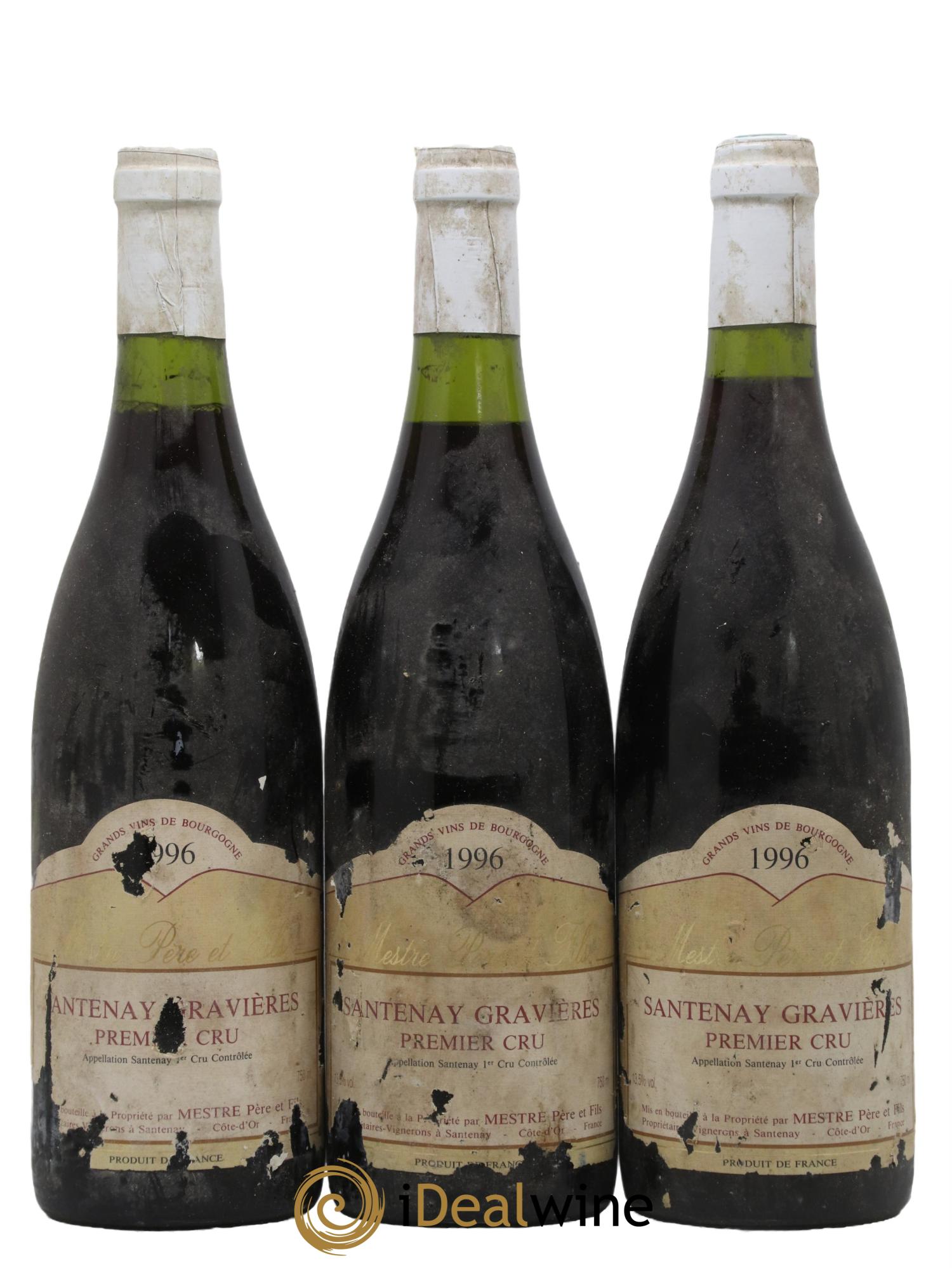 Santenay 1er Cru Les Gravières Domaine Mestre 1996 - Lot de 3 bouteilles - 0