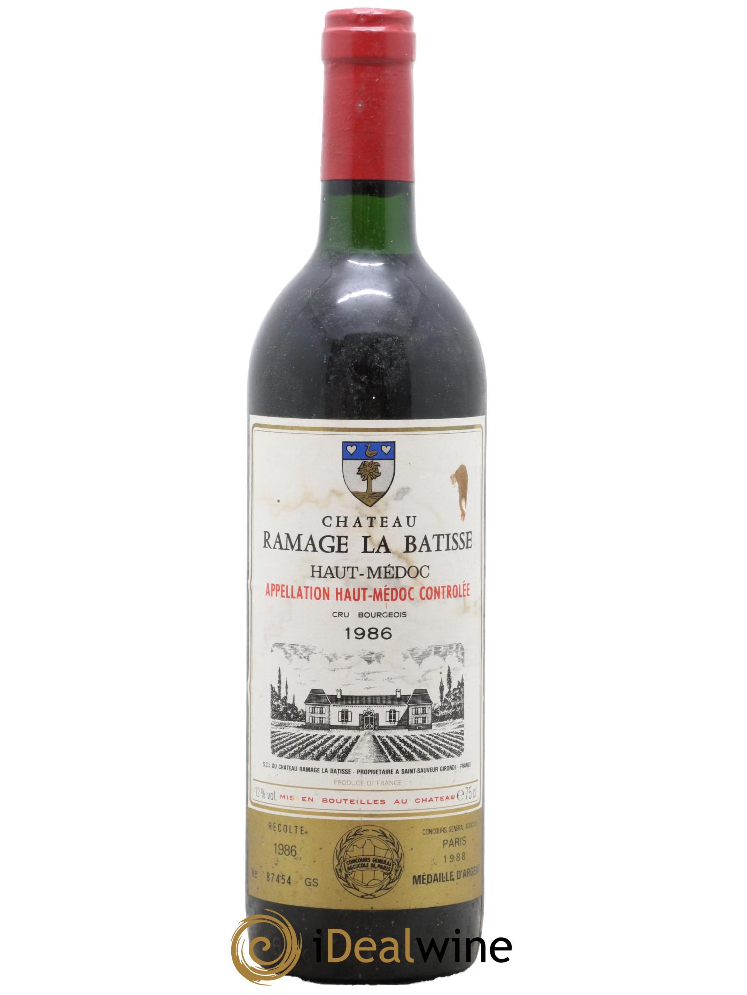 Château Ramage la Bâtisse Cru Bourgeois  1986 - Posten von 1 Flasche - 0