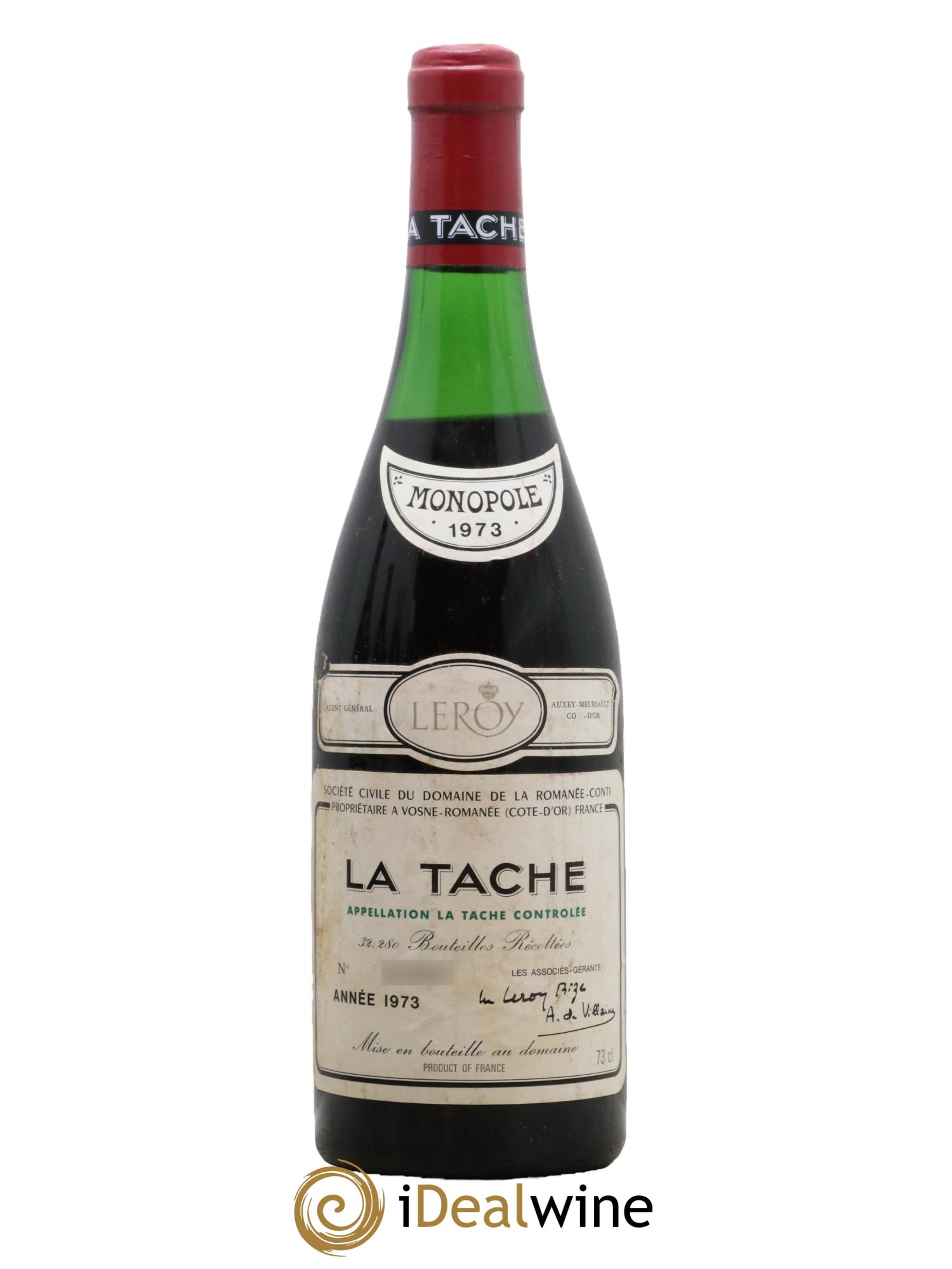 La Tâche Grand Cru Domaine de la Romanée-Conti 1973 - Lotto di 1 bottiglia - 0