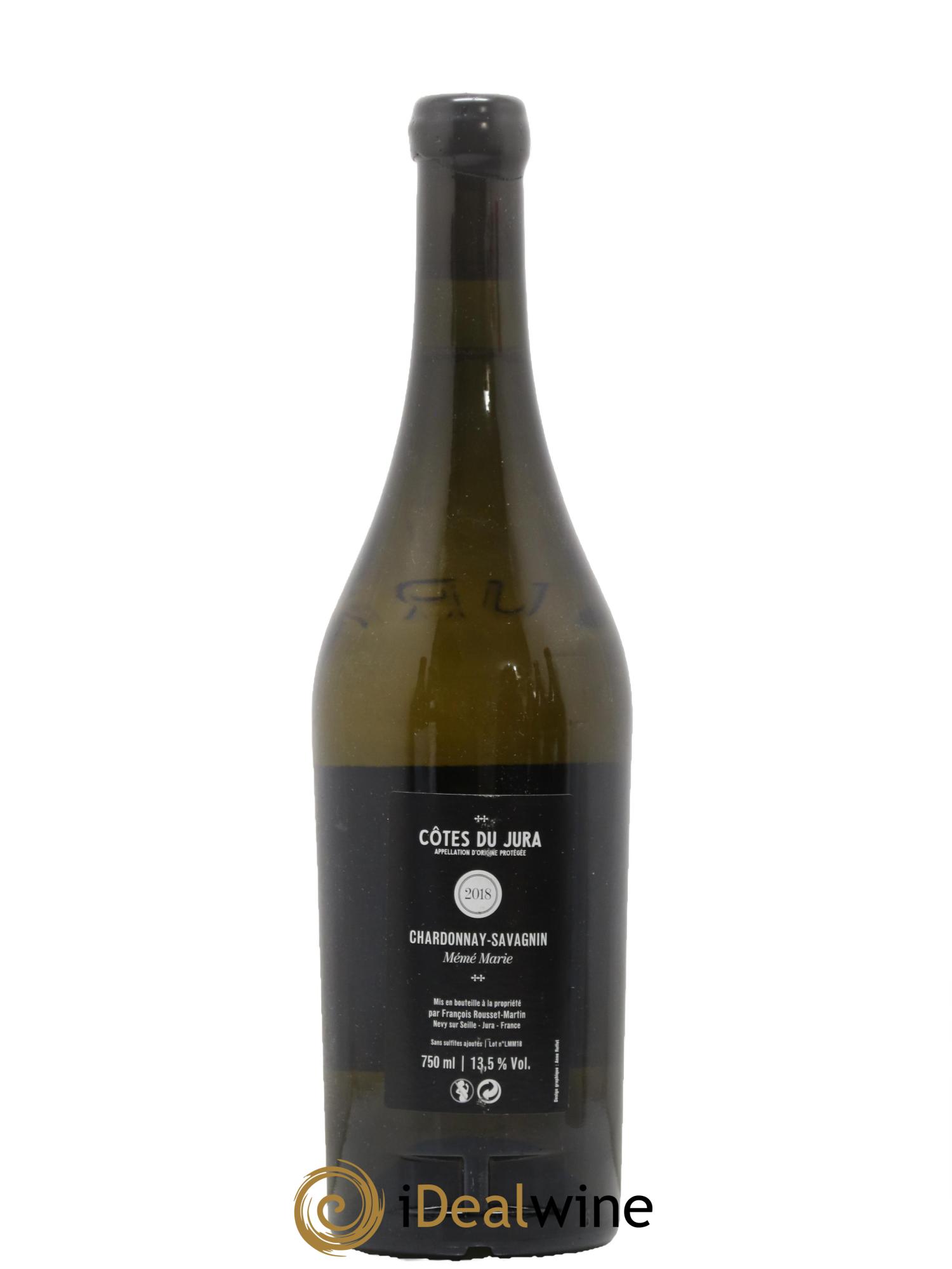 Côtes du Jura Mémé Marie François Rousset Martin 2018 - Lot de 1 bouteille - 1