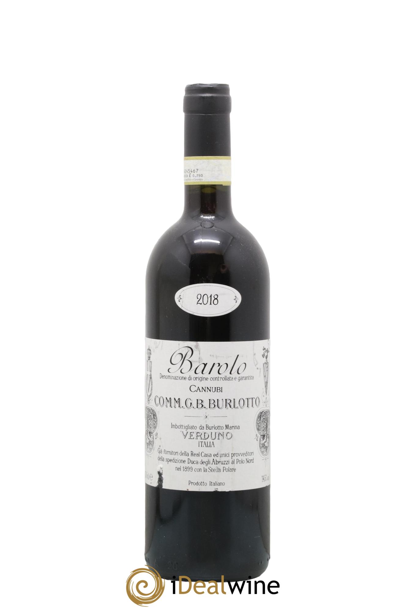 Barolo DOCG Cannubi Comm. Giovan Battista Burlotto 2018 - Lot de 1 bouteille - 0