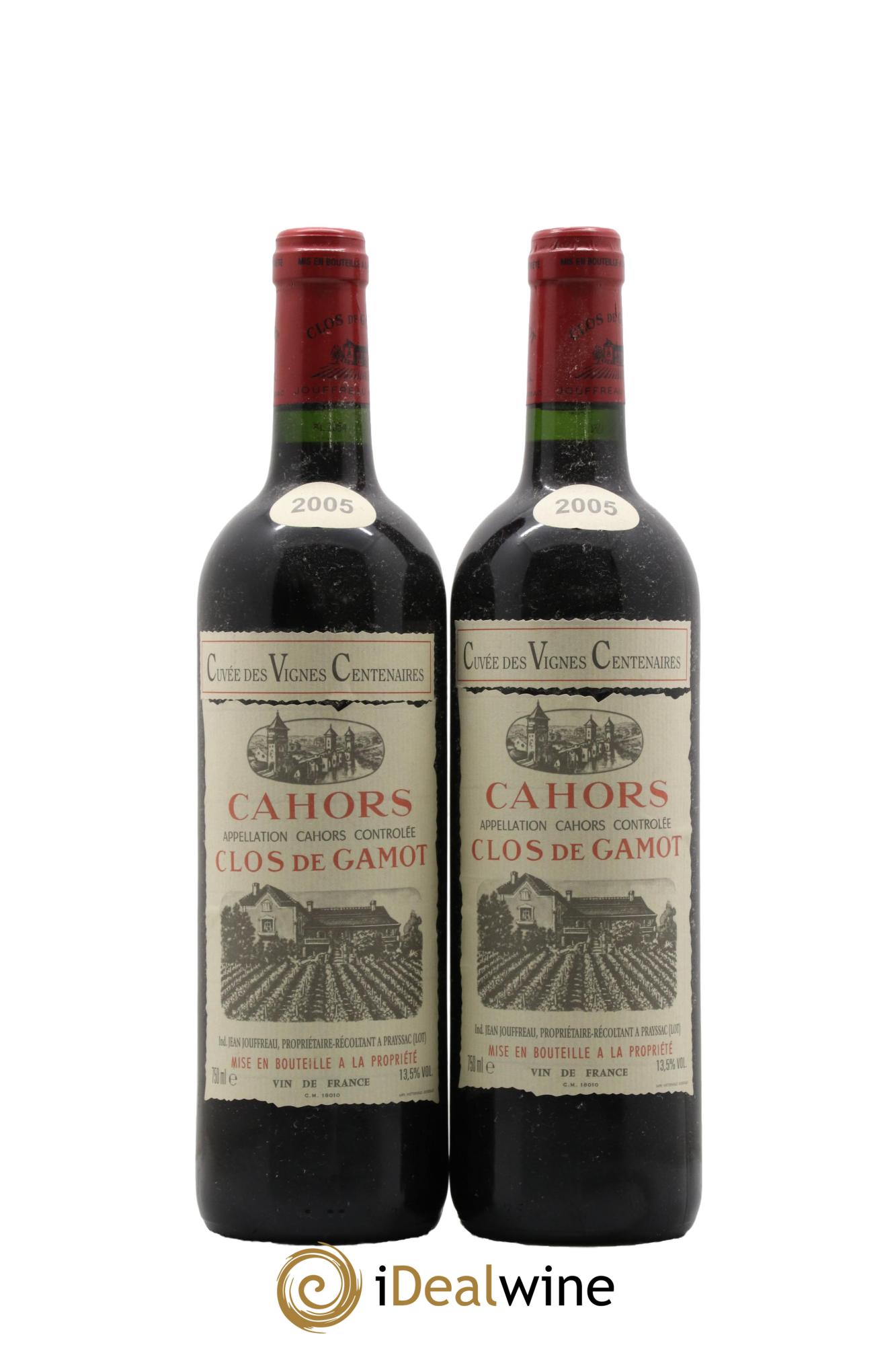 Cahors Clos de Gamot Cuvée des Vignes Centenaires 2005 - Lot de 2 bouteilles - 0