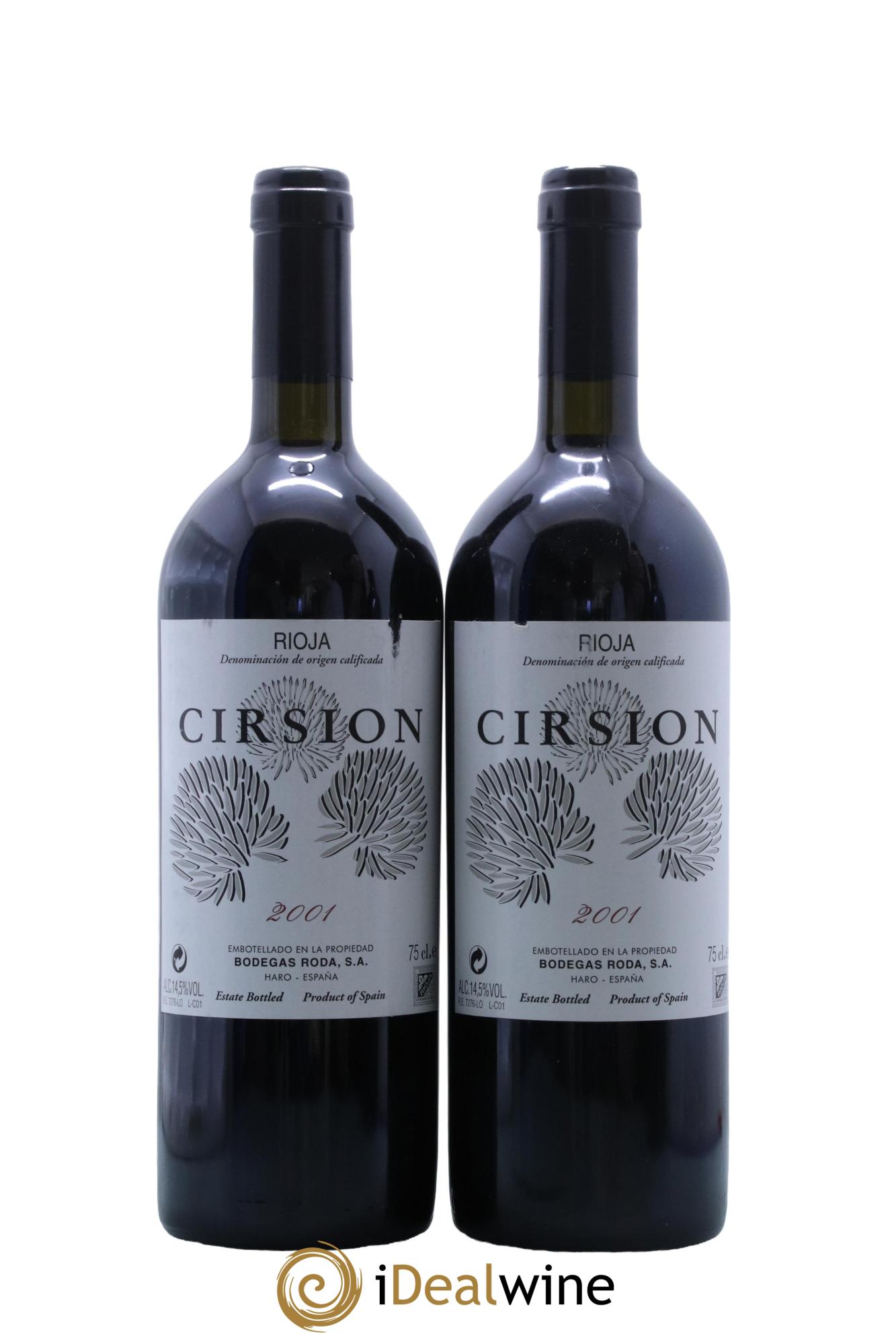 Rioja DOCA Cirsion Bodegas Roda  2001 - Lot of 2 bottles - 0