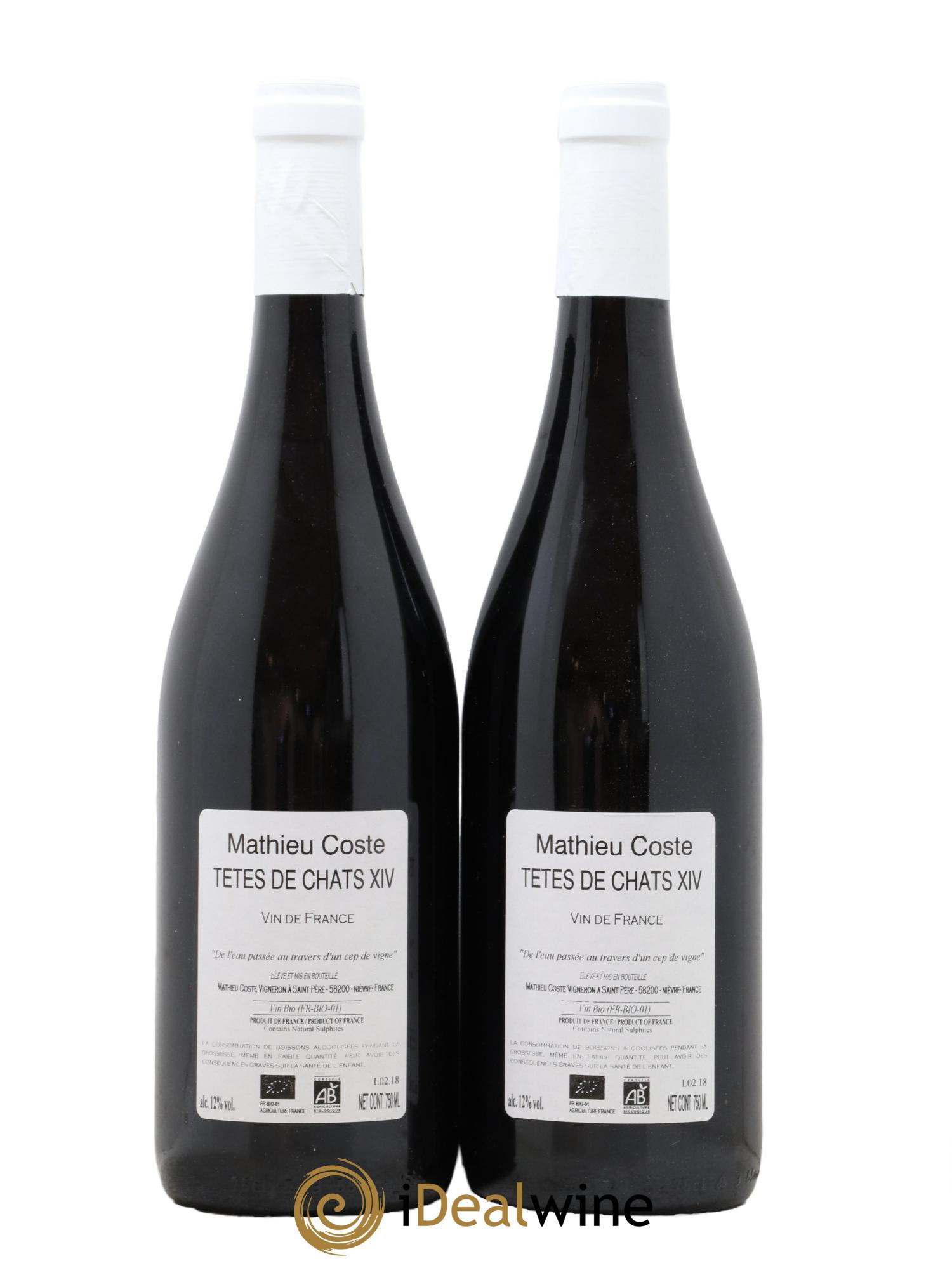 Vin de France Tetes De Chats Mathieu Coste 2014 - Posten von 2 Flaschen - 1