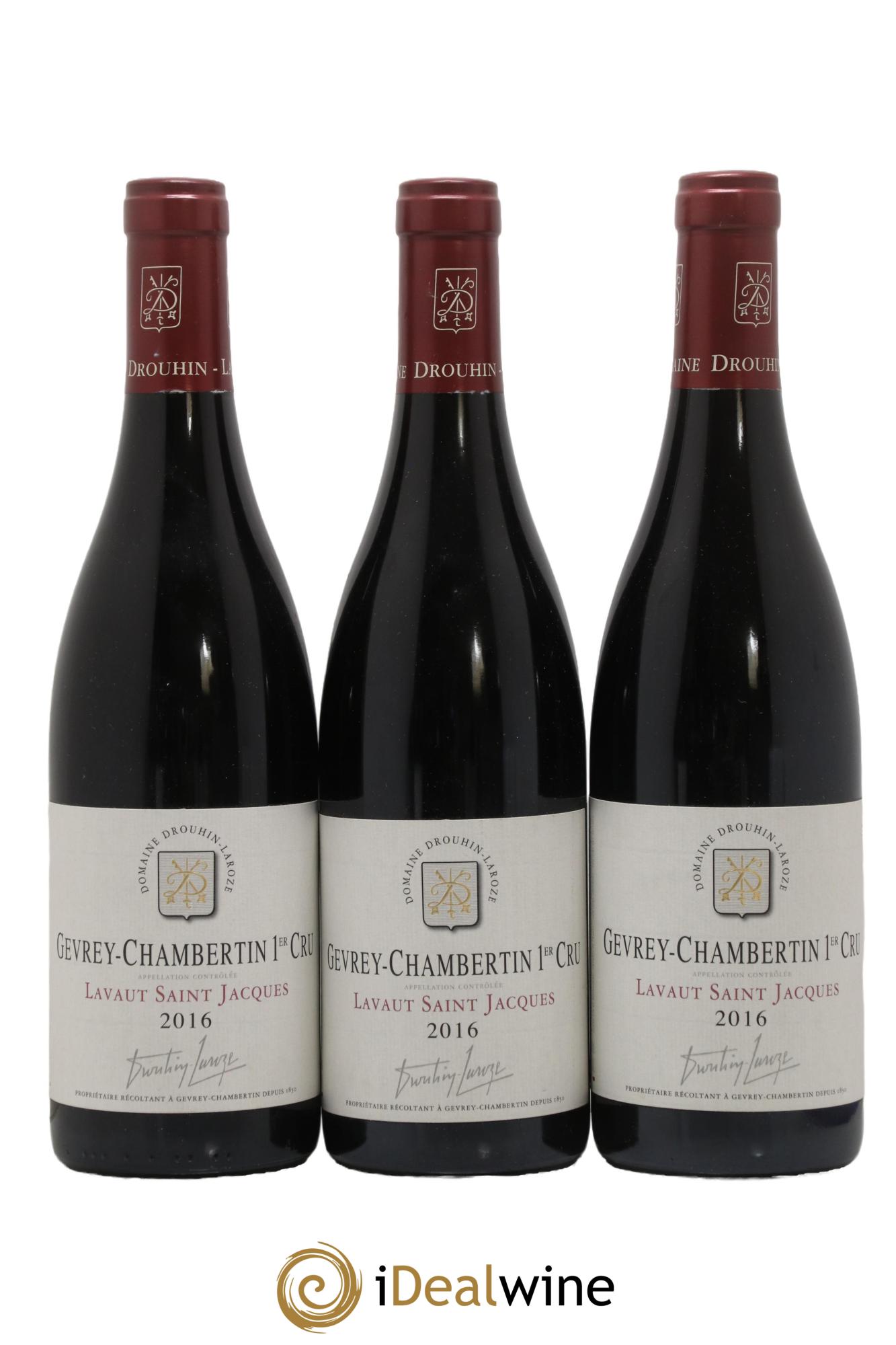 Gevrey-Chambertin 1er Cru Lavaut Saint-Jacques Domaine Drouhin-Laroze  2016 - Posten von 3 Flaschen - 0