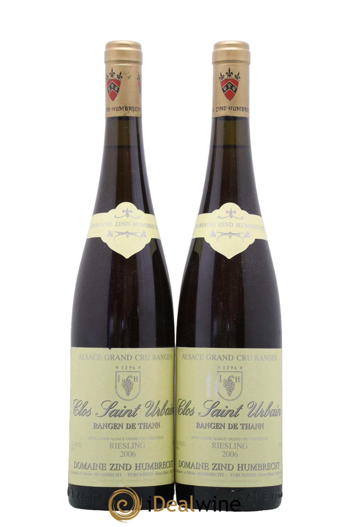 Alsace Riesling Grand Cru Rangen de Thann Clos Saint Urbain Zind-Humbrecht (Domaine) 2006 - Lot de 2 bouteilles - 0