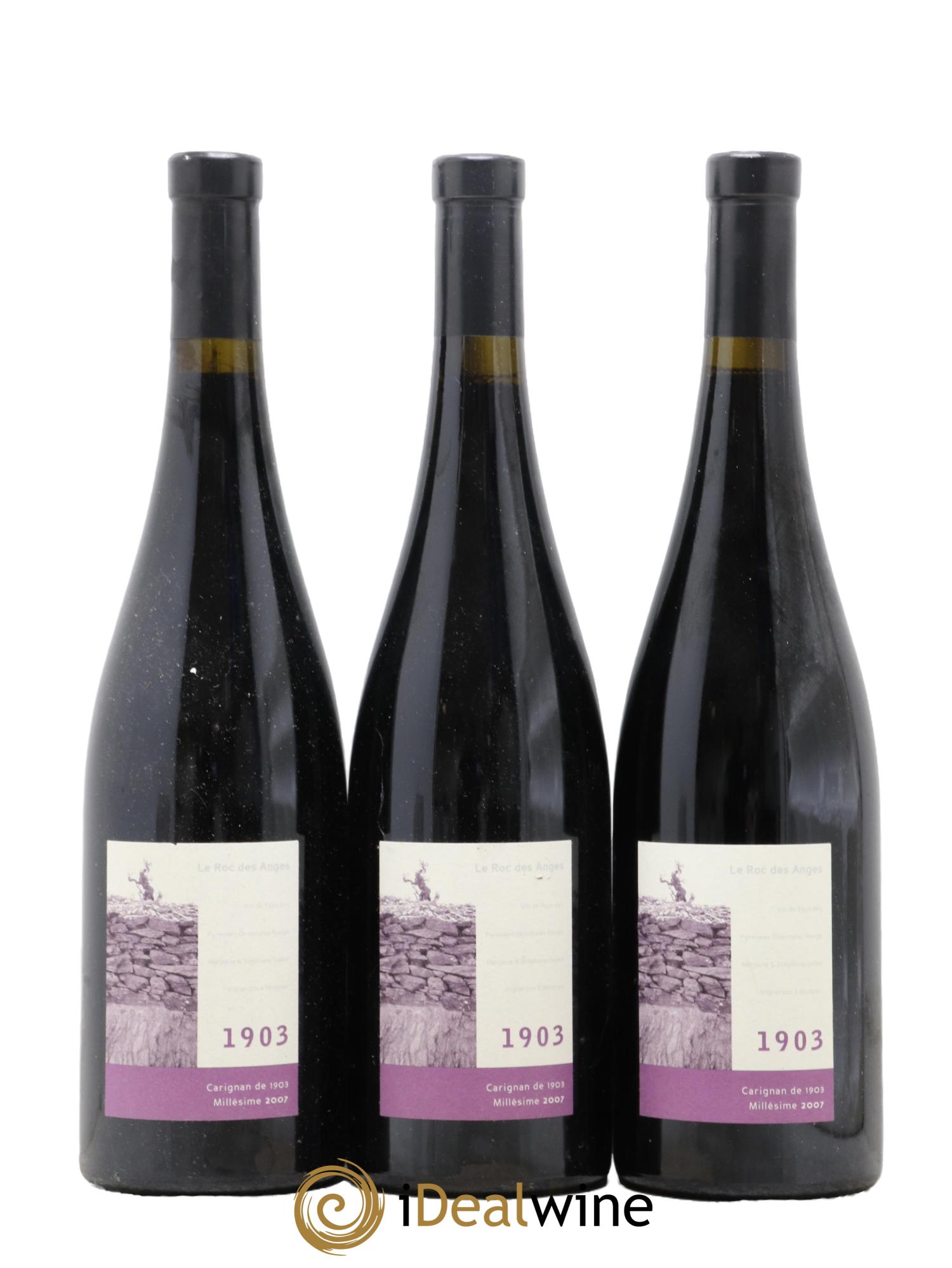 IGP Côtes Catalanes Roc des Anges Carignan 1903 Marjorie et Stéphane Gallet 2007 - Lot de 3 bouteilles - 0