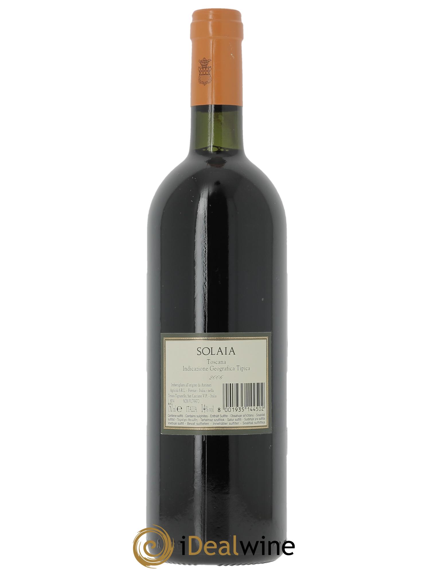 Toscana IGT Solaia Tenuta Tignanello - Antinori  2006 - Posten von 1 Flasche - 1