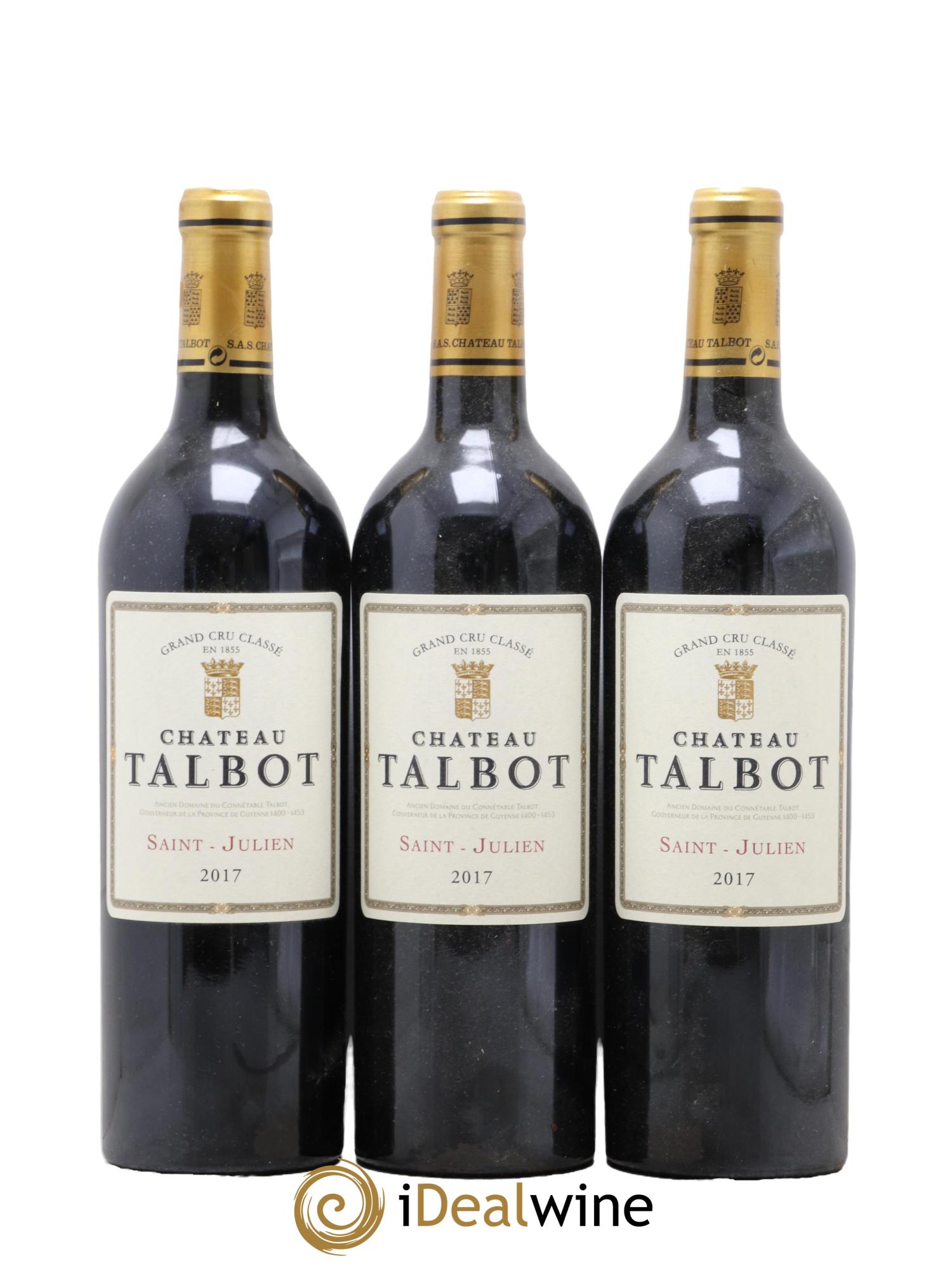 Château Talbot 4ème Grand Cru Classé 2017 - Posten von 3 Flaschen - 0