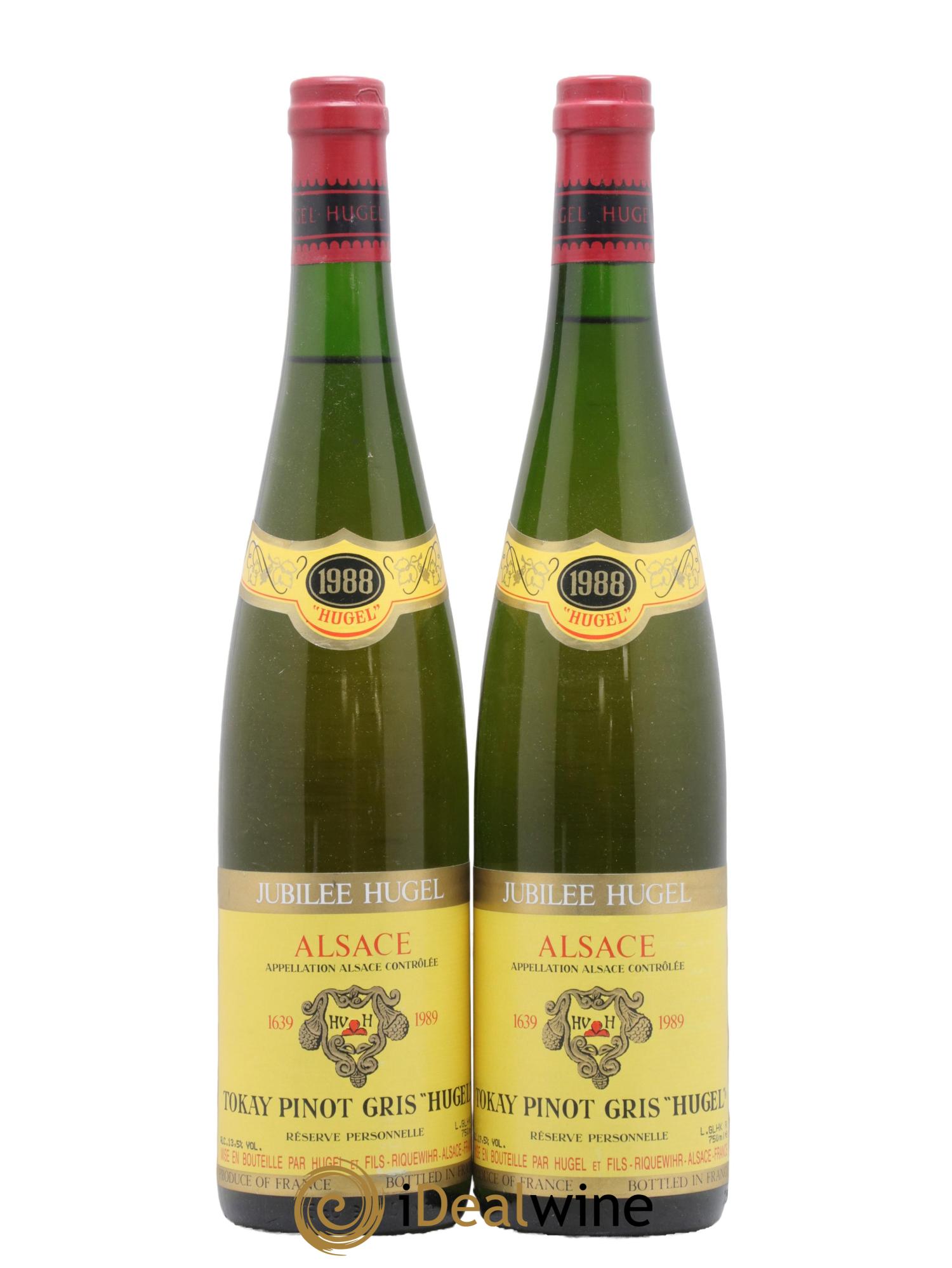 Pinot Gris (Tokay) Réserve Personnelle Jubilee Hugel (Domaine) 1988 - Posten von 2 Flaschen - 0