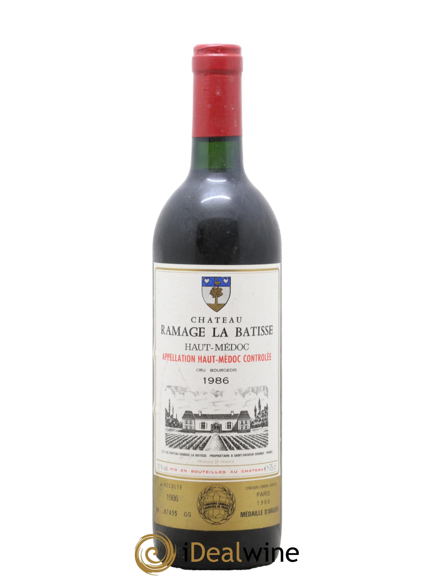 Château Ramage la Bâtisse Cru Bourgeois  1986 - Lot de 1 bouteille - 0