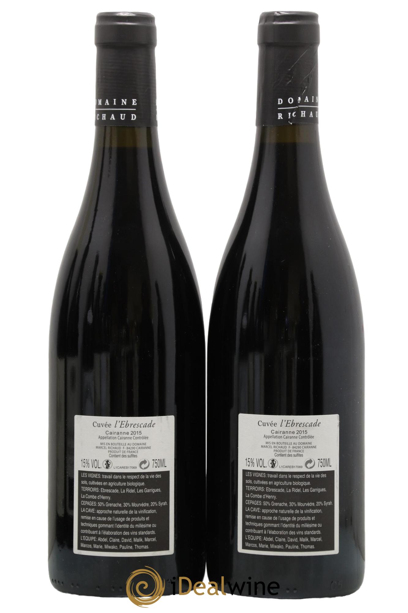 Cairanne Ebrescade Marcel Richaud 2015 - Lot de 2 bouteilles - 1