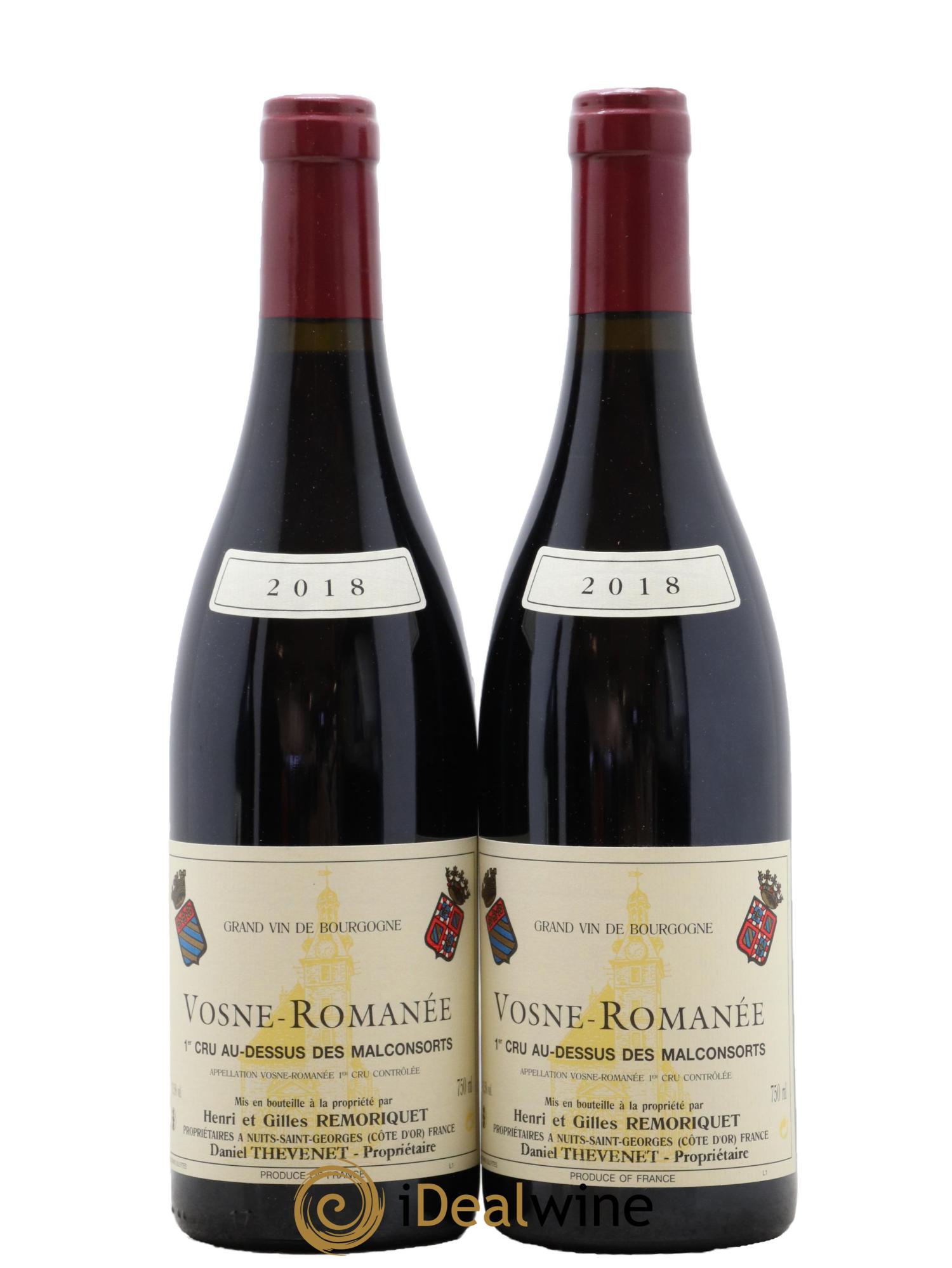 Vosne-Romanée 1er Cru Au Dessus des Malconsorts Gilles Remoriquet 2018 - Lot of 2 bottles - 0