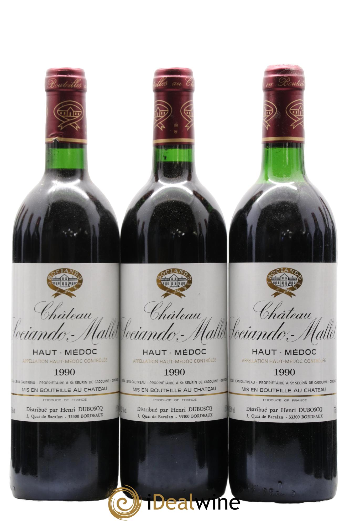 Château Sociando Mallet 1990 - Posten von 12 Flaschen - 1