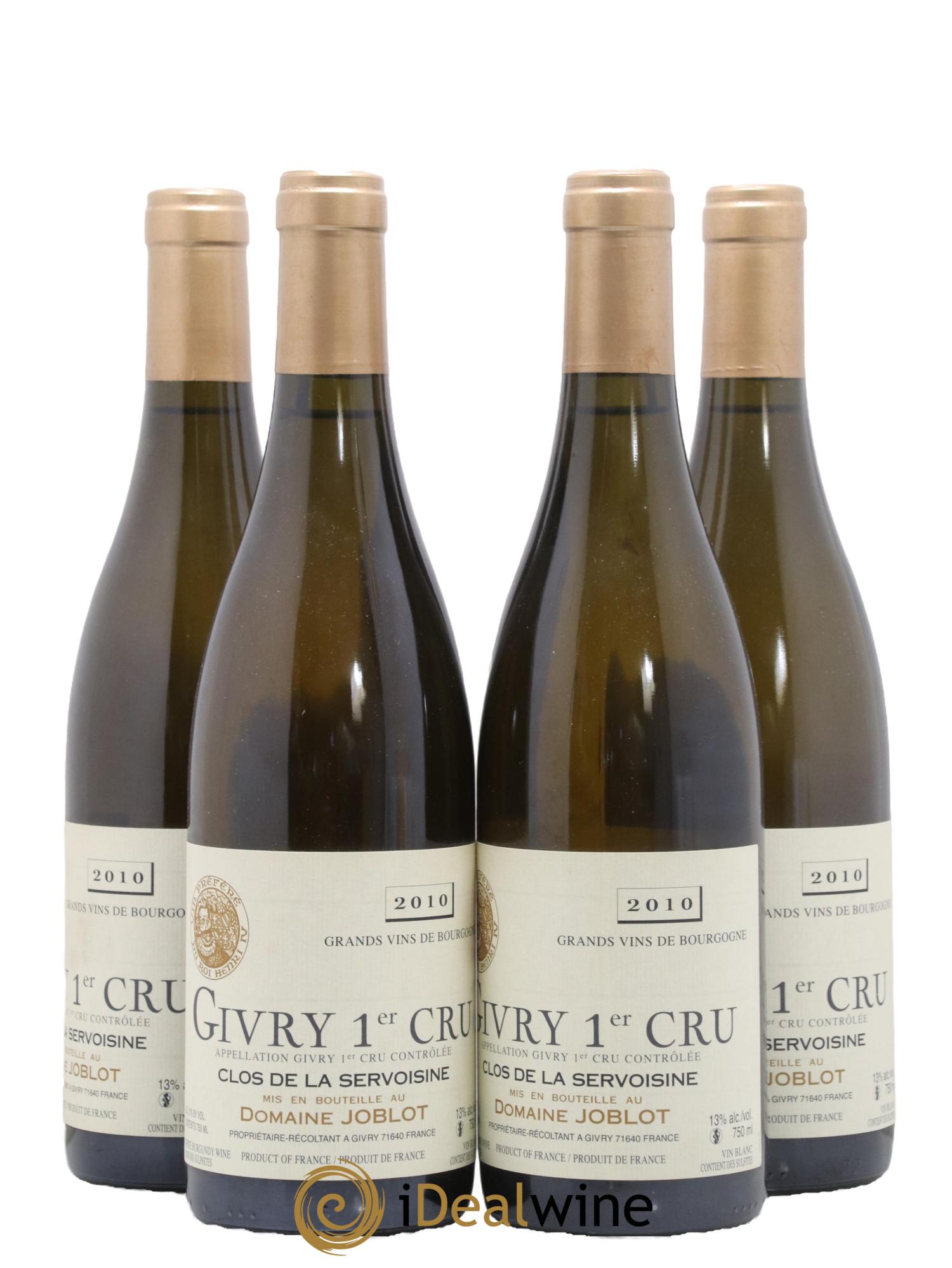 Givry 1er Cru Servoisine Joblot (Domaine) 2010 - Posten von 4 Flaschen - 0