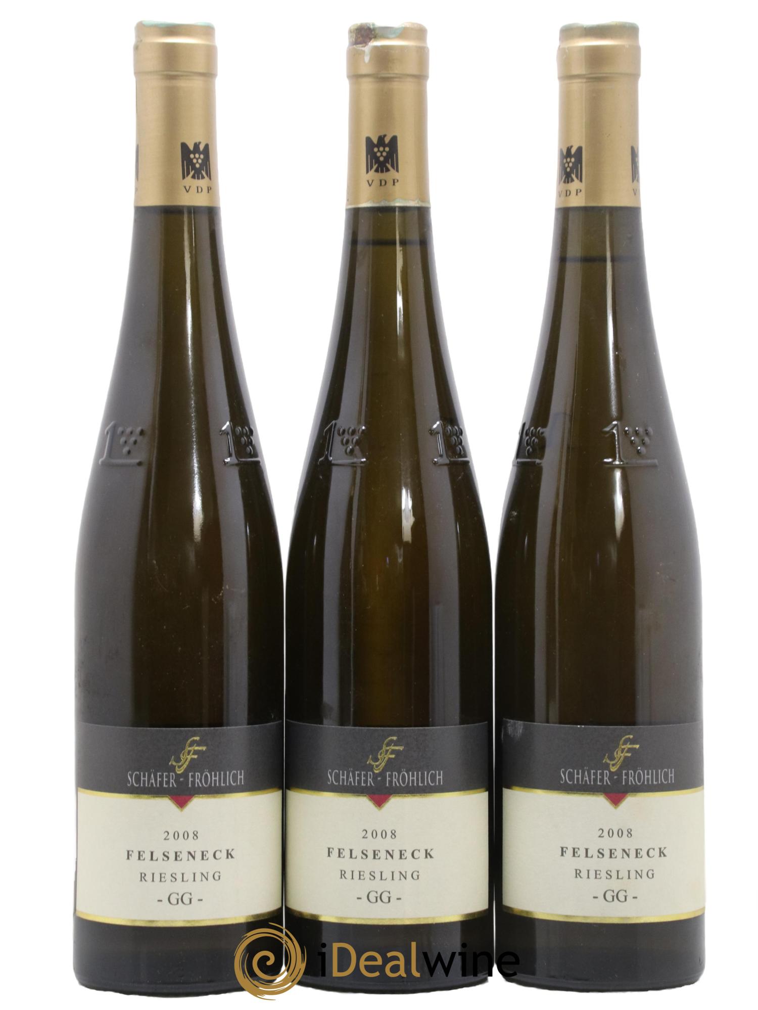 Allemagne Nahe Riesling Grosses Gewachs Bockenauer Felseneck Schafer-Frohlich 2008 - Lot de 3 bouteilles - 0