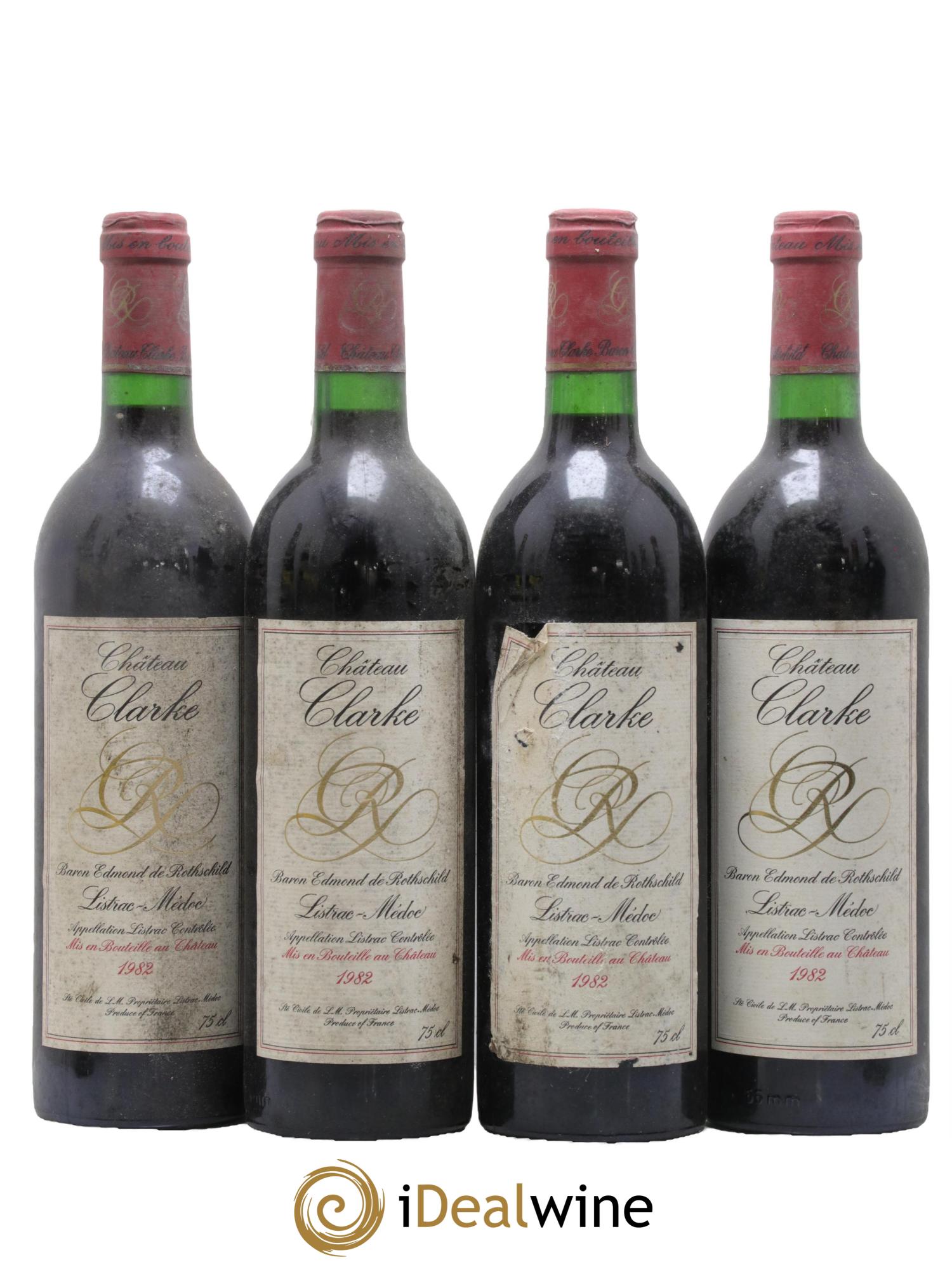 Château Clarke 1982 - Lot de 4 bouteilles - 0