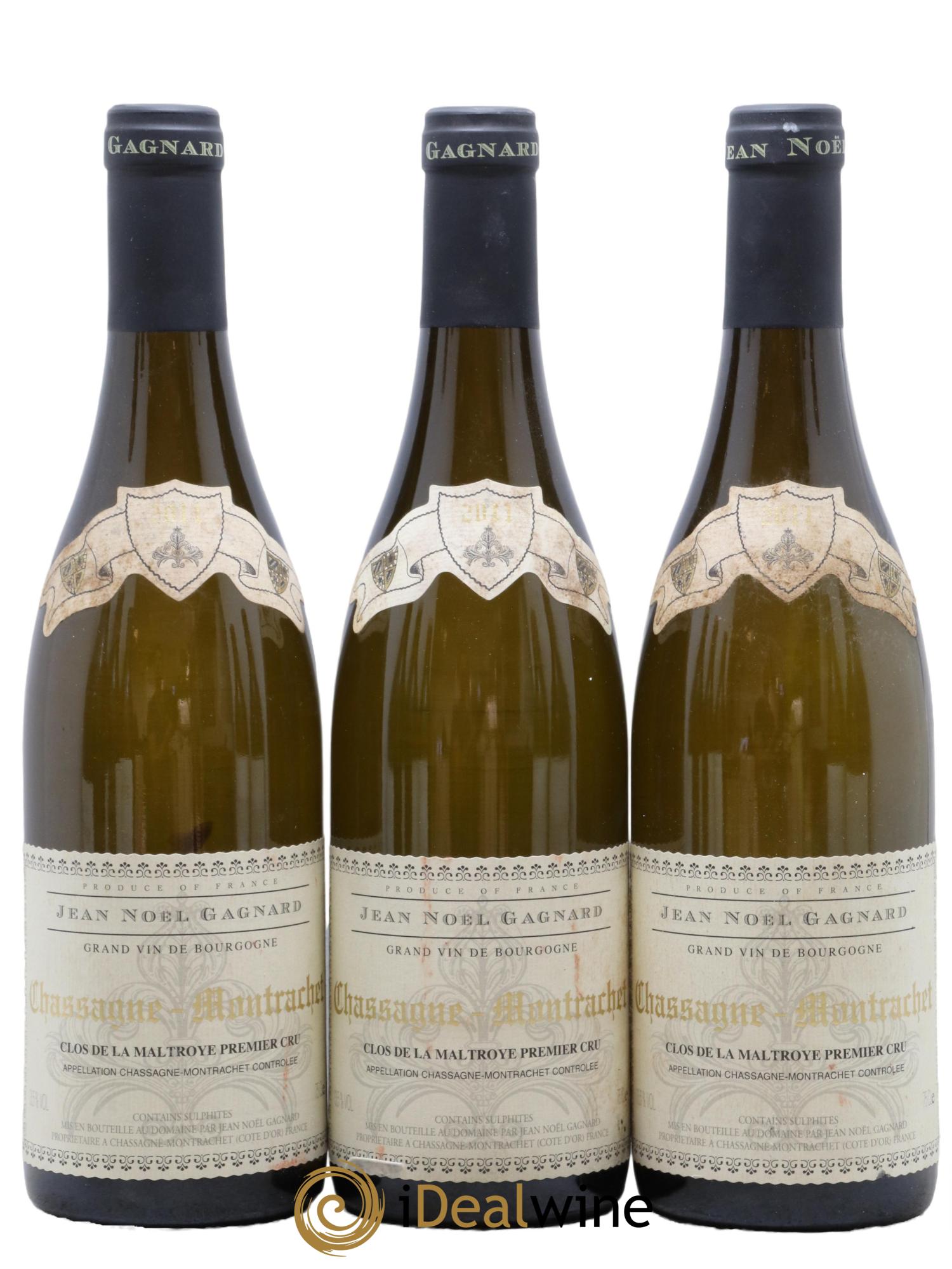 Chassagne-Montrachet 1er Cru Clos de la Maltroye Jean-Noël Gagnard (Domaine)  2011 - Lotto di 3 bottiglie - 0