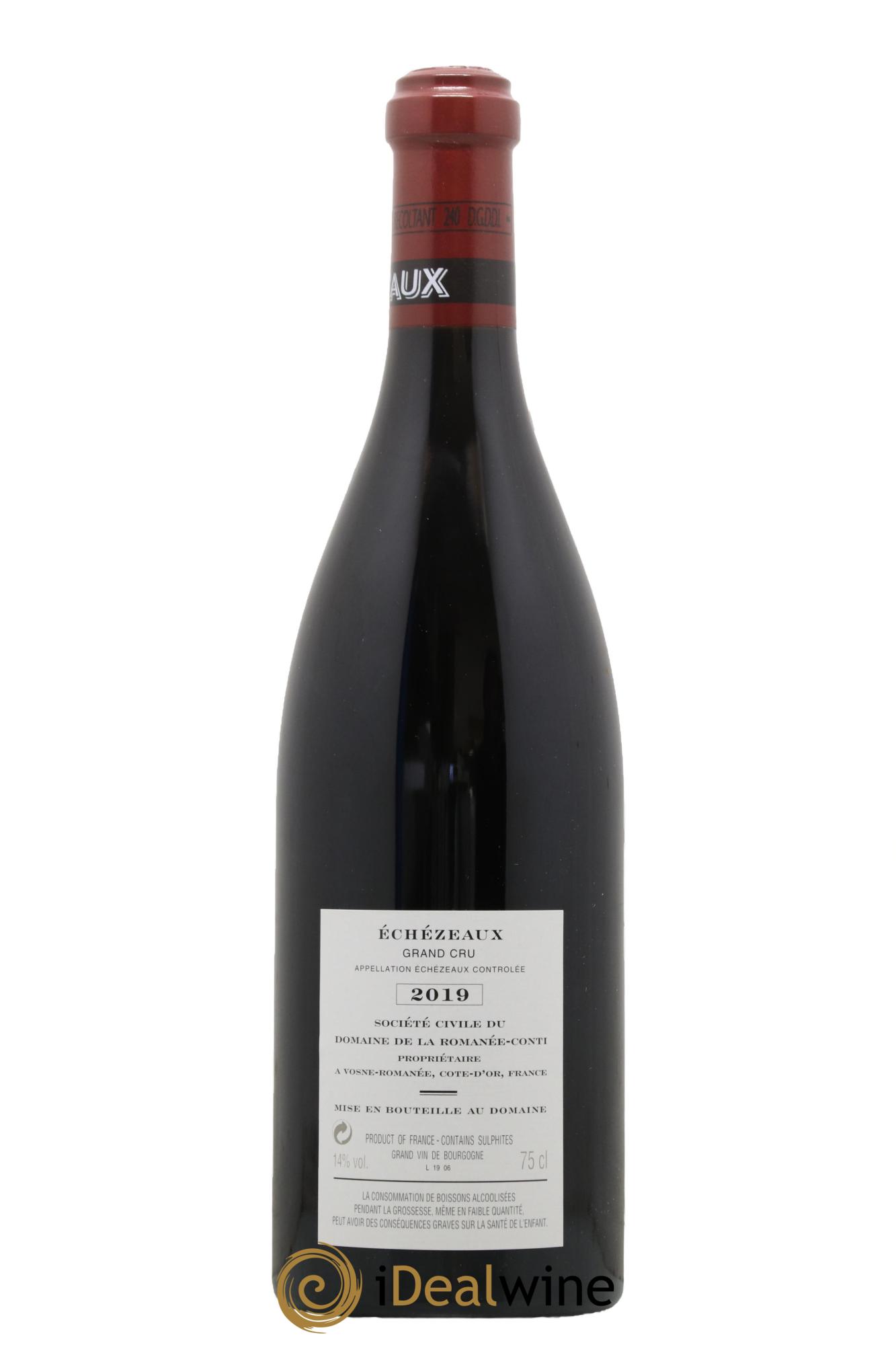 Echezeaux Grand Cru Domaine de la Romanée-Conti 2019 - Lot de 1 bouteille - 1