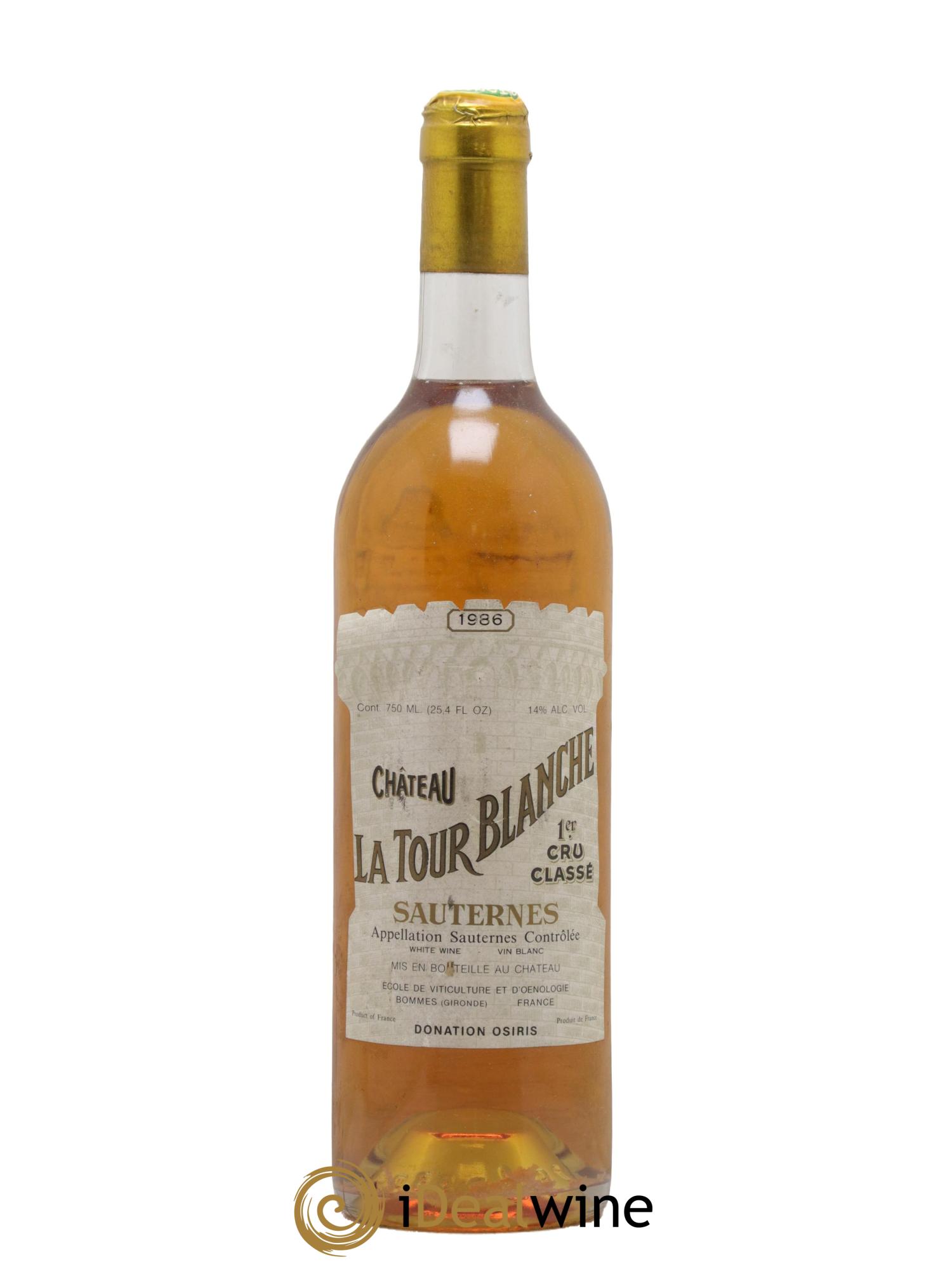 Château la Tour Blanche 1er Grand Cru Classé 1986 - Lotto di 1 bottiglia - 0