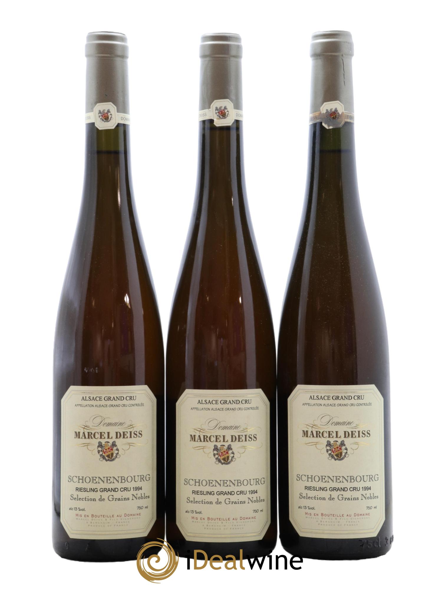 Alsace Riesling Sélection de Grains Nobles Grand Cru Schoenenbourg Marcel Deiss (Domaine) 1994 - Posten von 3 Flaschen - 0