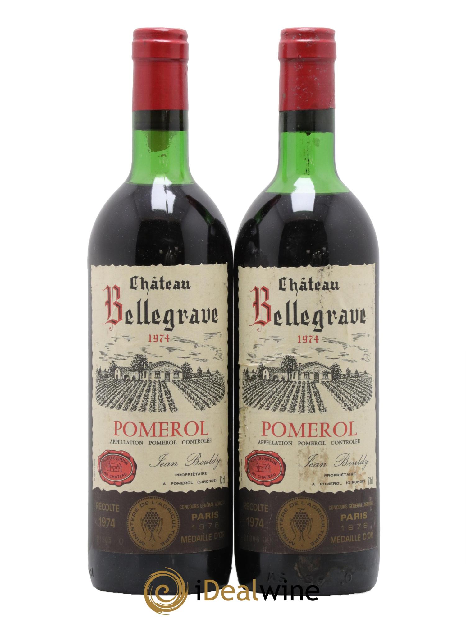 Château Bellegrave 1974 - Lot de 2 bouteilles - 0