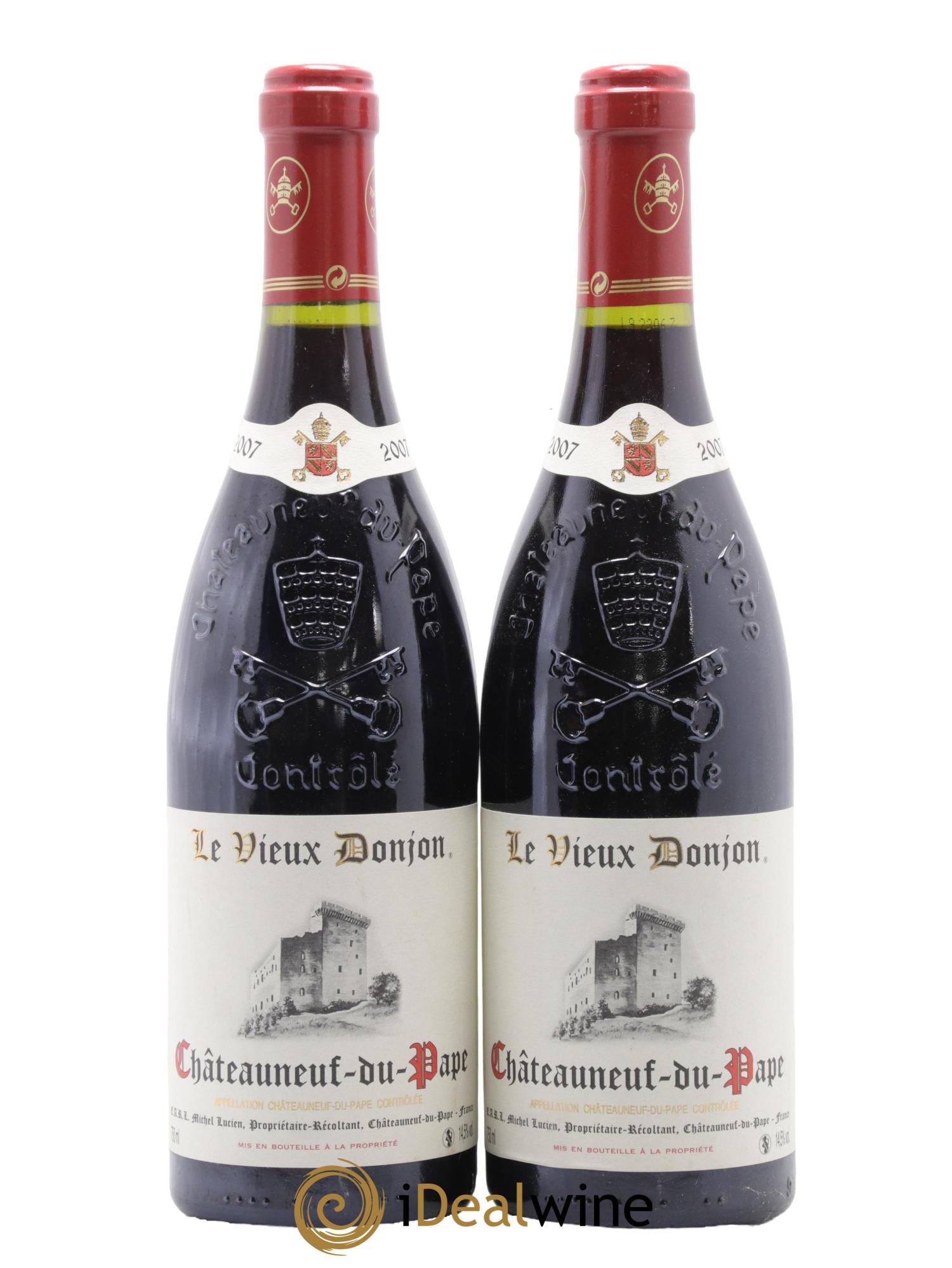 Châteauneuf-du-Pape Le Vieux Donjon Michel Lucien 2007 - Lotto di 2 bottiglie - 0