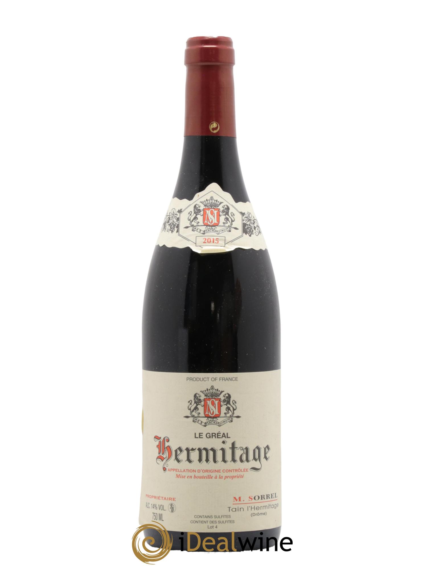 Hermitage Le Gréal Marc Sorrel  2015 - Lot de 1 bouteille - 0