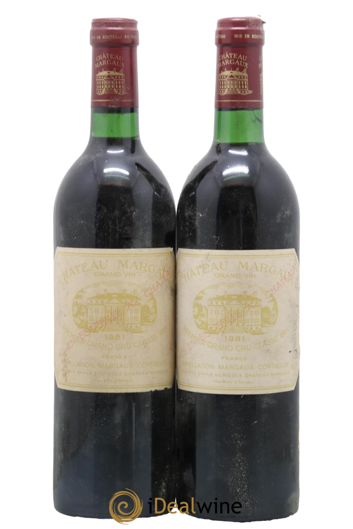 Château Margaux 1er Grand Cru Classé 1981 - Lotto di 2 bottiglie - 0