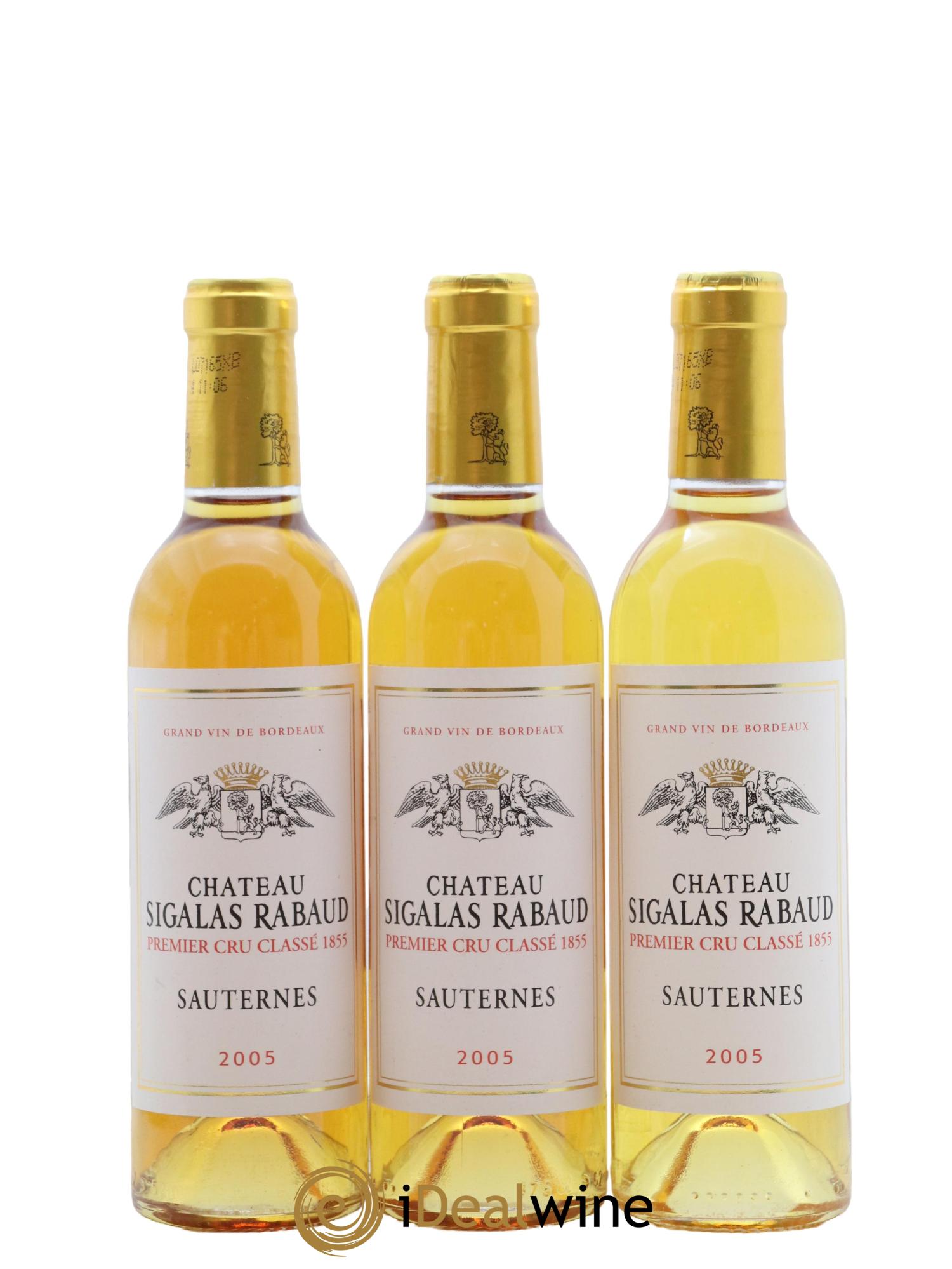 Château Sigalas Rabaud 1er Grand Cru Classé 2005 - Posten von 3 Demi-Flaschen - 0