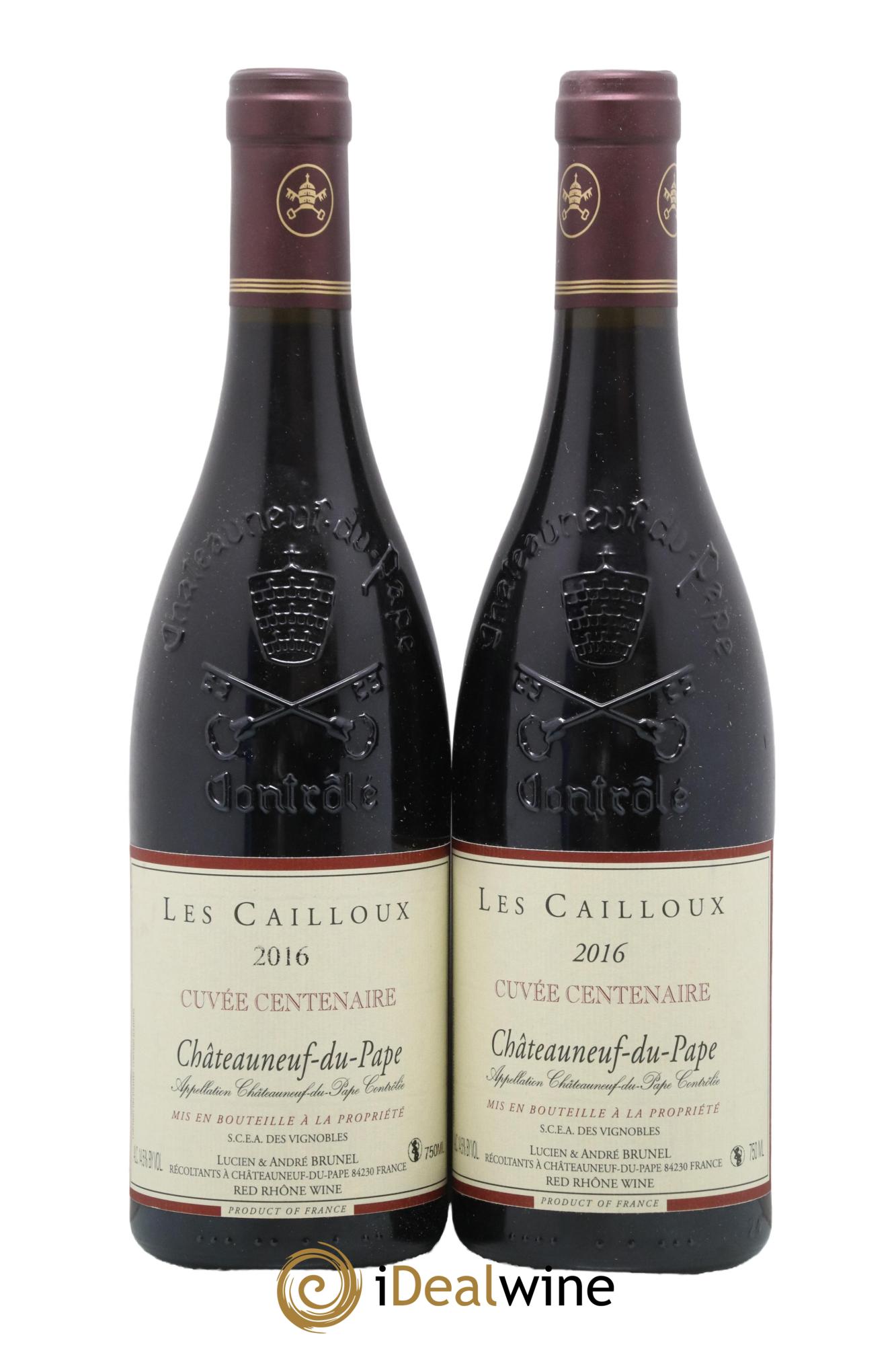 Châteauneuf-du-Pape Les Cailloux Cuvée Centenaire André Brunel 2016 - Lot de 2 bouteilles - 0