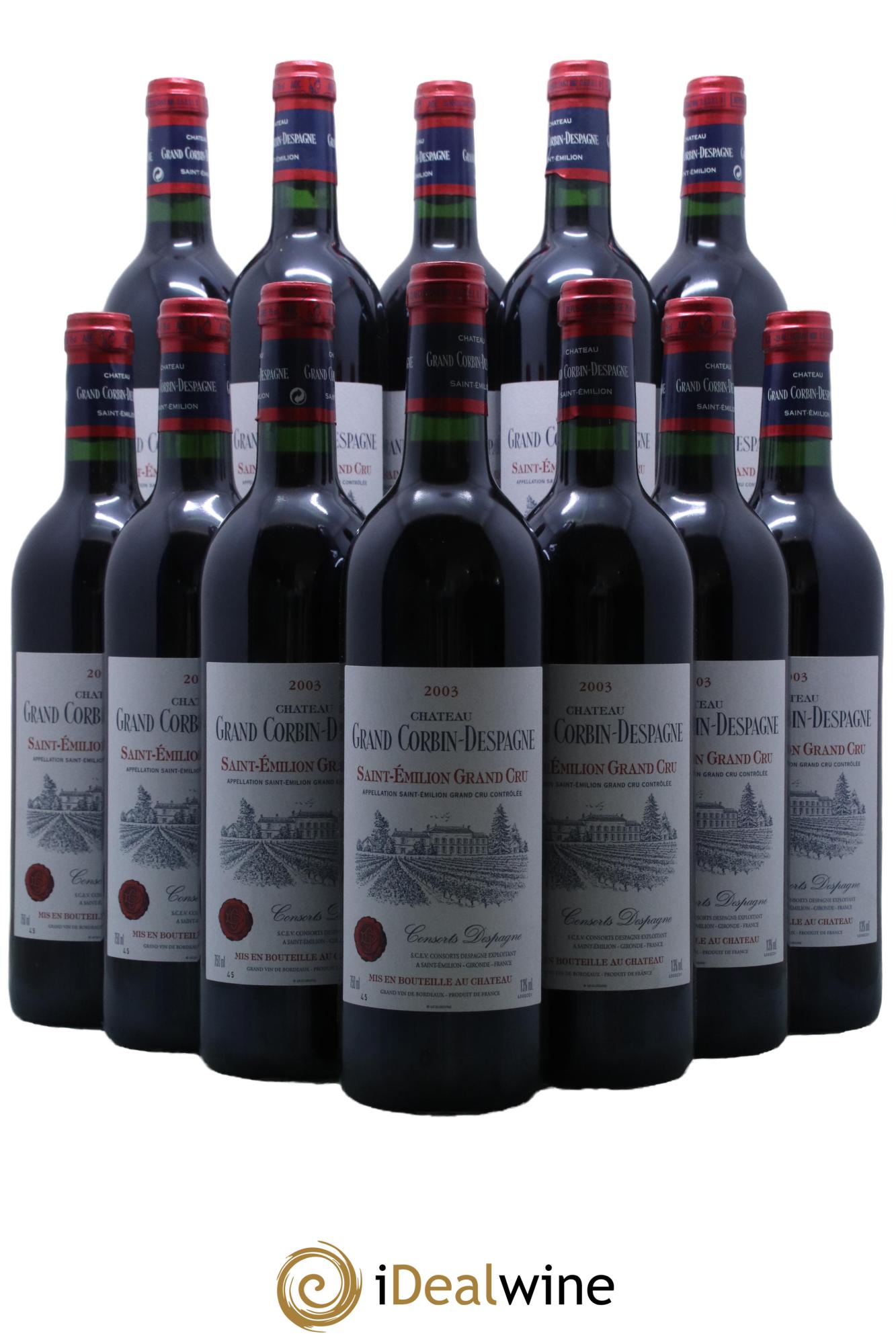 Château Grand Corbin Despagne Grand Cru Classé  2003 - Lot de 12 bouteilles - 0