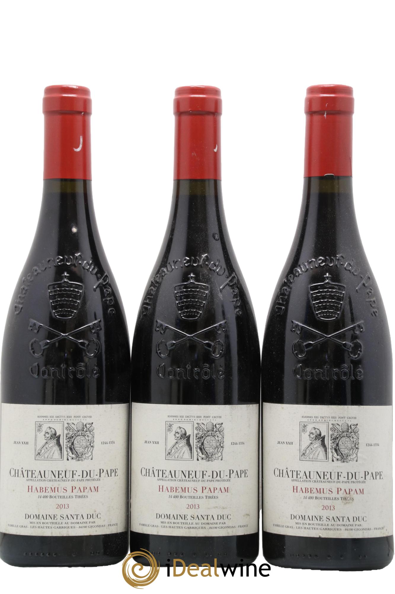 Châteauneuf-du-Pape Santa Duc (Domaine) Habemus Papam  Famille Gras 2013 - Lot de 3 bouteilles - 0