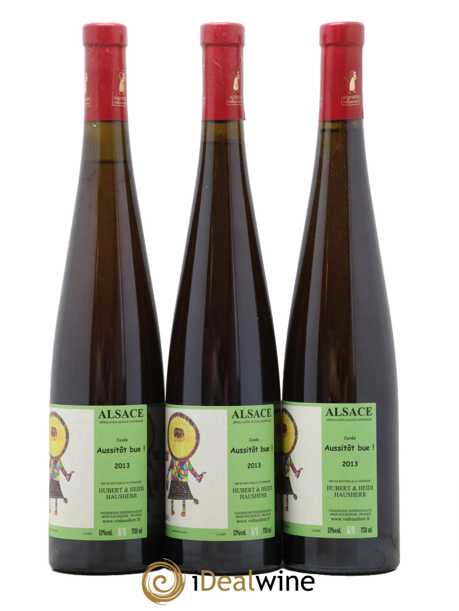 Alsace Aussitot Bue Hubert Et Heidi Hausherr 2013 - Lot de 3 bouteilles - 0