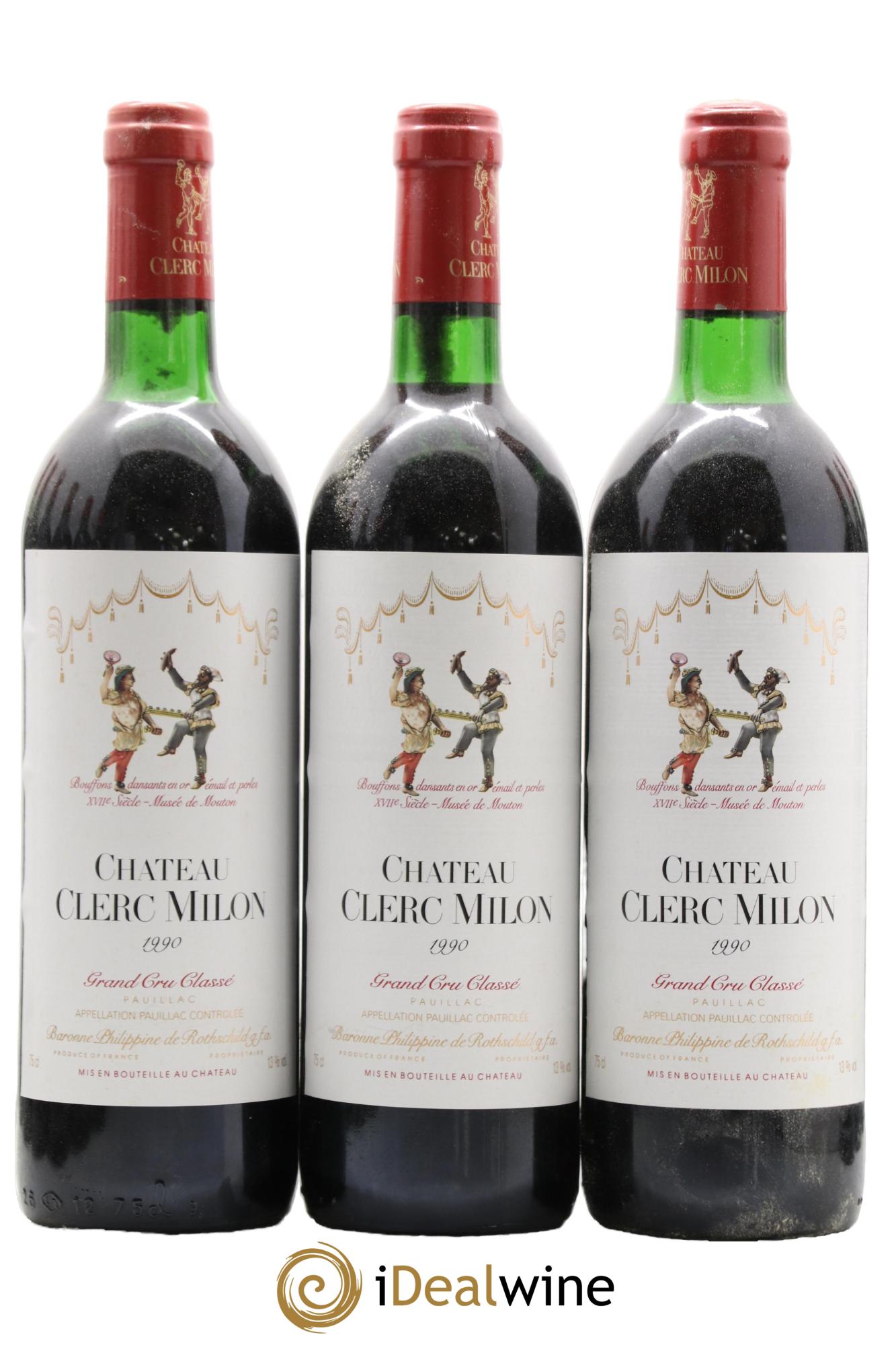 Château Clerc Milon 5ème Grand Cru Classé 1990 - Lot of 12 bottles - 1