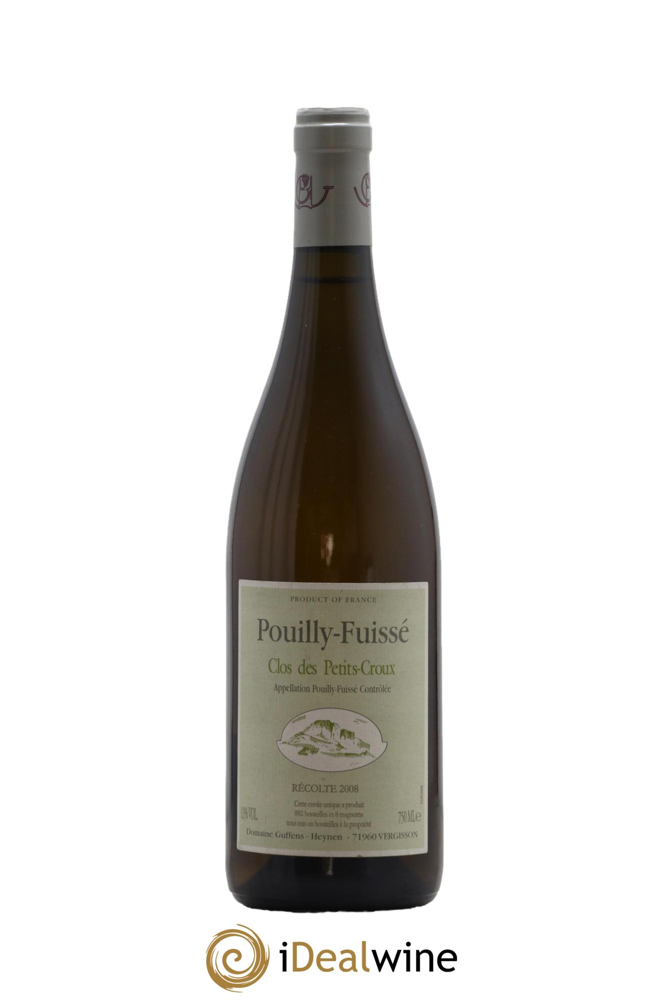 Pouilly-Fuissé Clos des Petits Croux Guffens-Heynen 2008 - Lotto di 1 bottiglia - 0