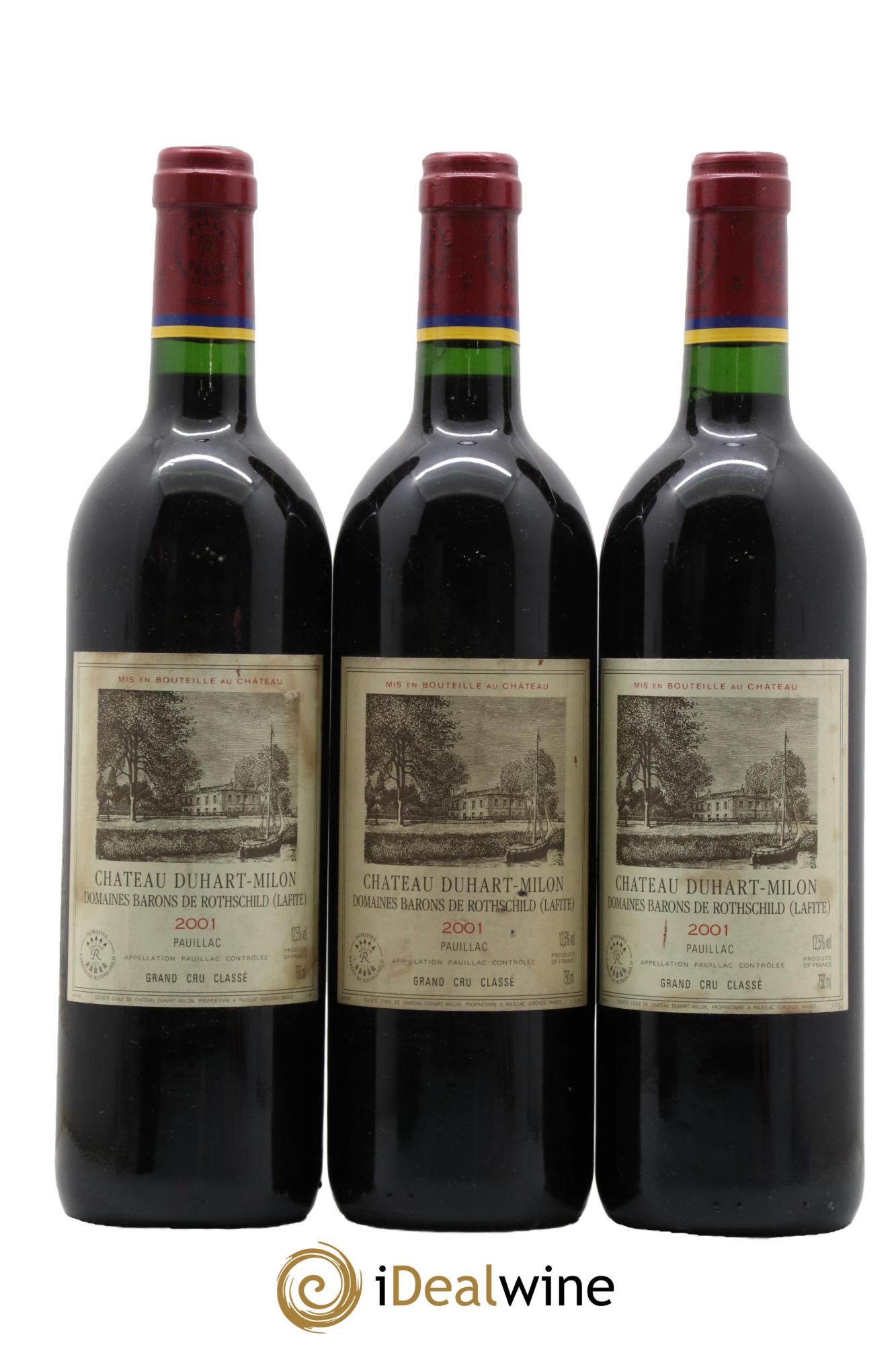 Château Duhart-Milon 4ème Grand Cru Classé 2001 - Lotto di 3 bottiglie - 0