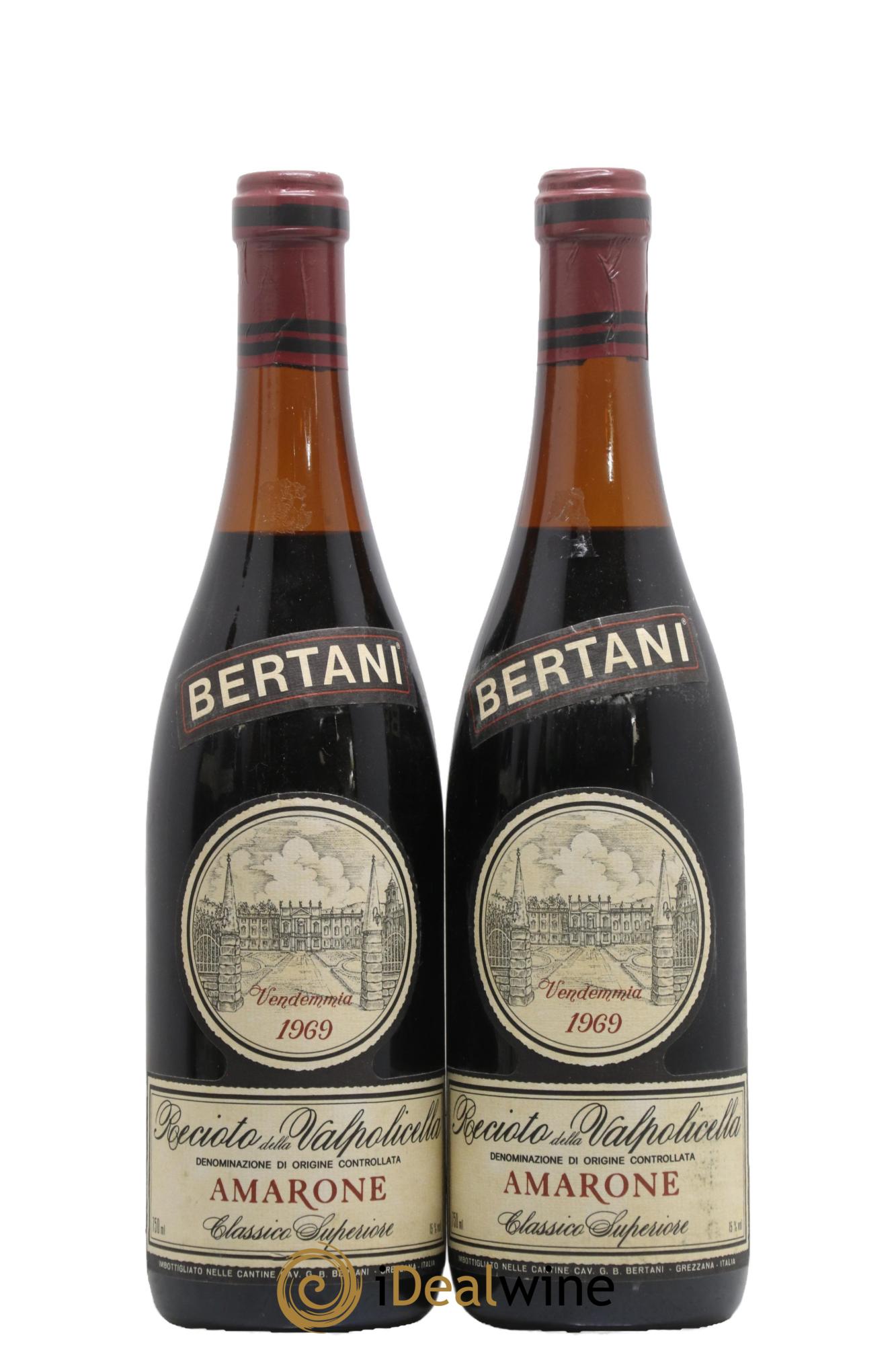 Amarone della Valpolicella DOC Classico Superiore Recioto Bertani 1969 - Posten von 2 Flaschen - 0